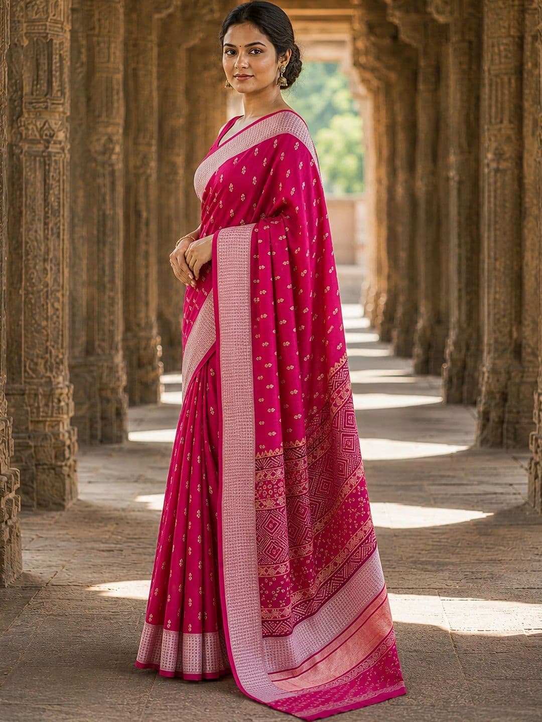 Mitera Woven Design Zari Silk Blend Designer Banarasi Saree thumbnail 3