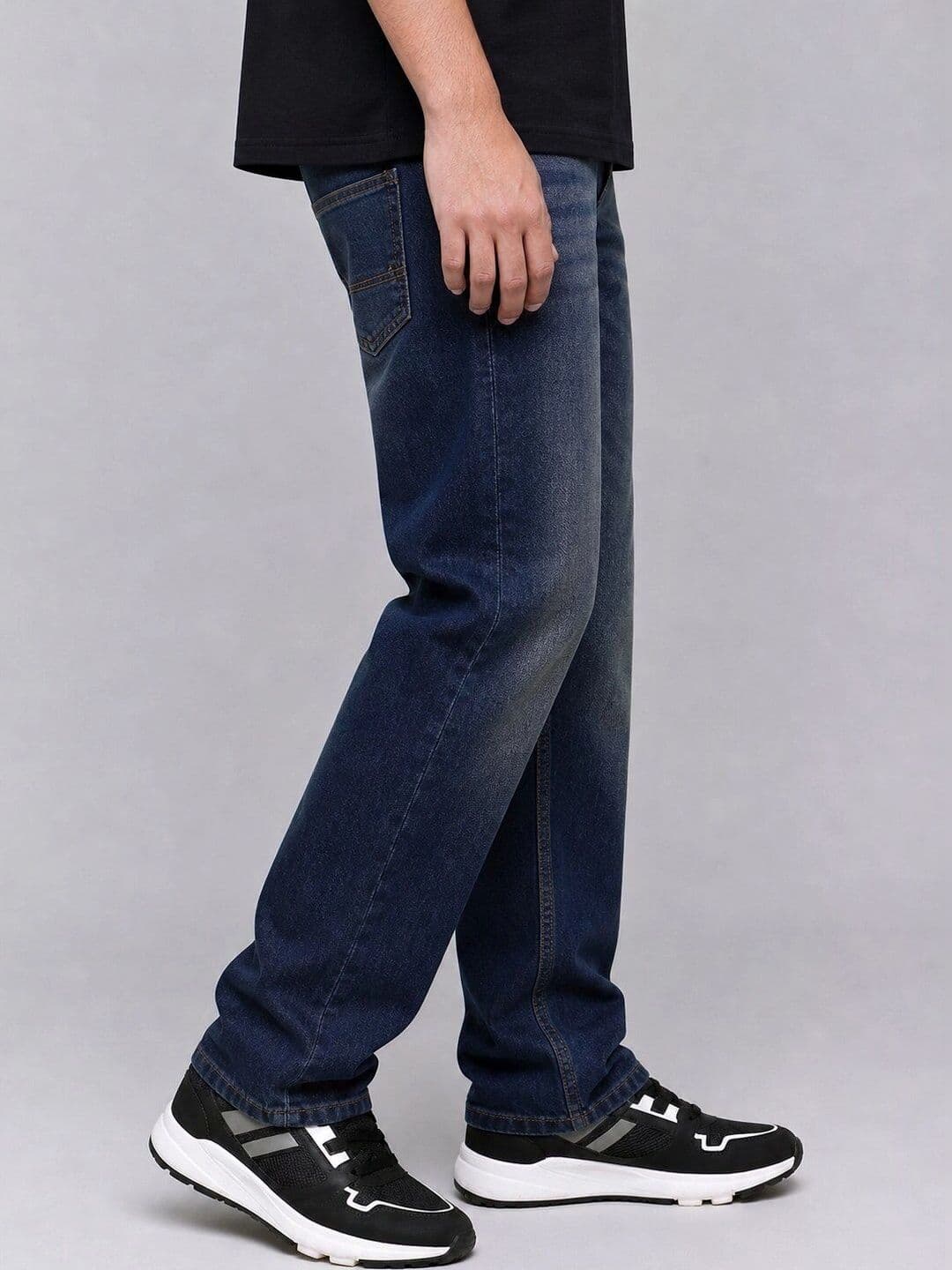 Roadster Men Jean Straight Fit Mid-Rise Low Distress Stretchable Jeans thumbnail 4