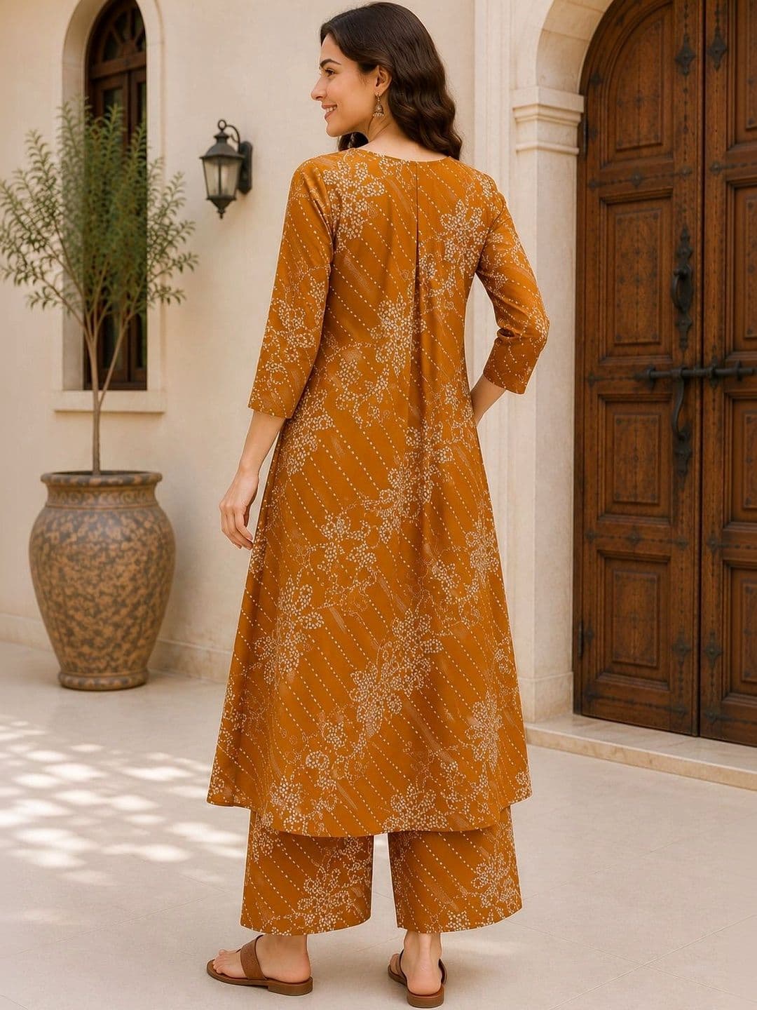 DSK STUDIO Women Ethnic Motifs Printed Regular Kurta with Palazzos thumbnail 4