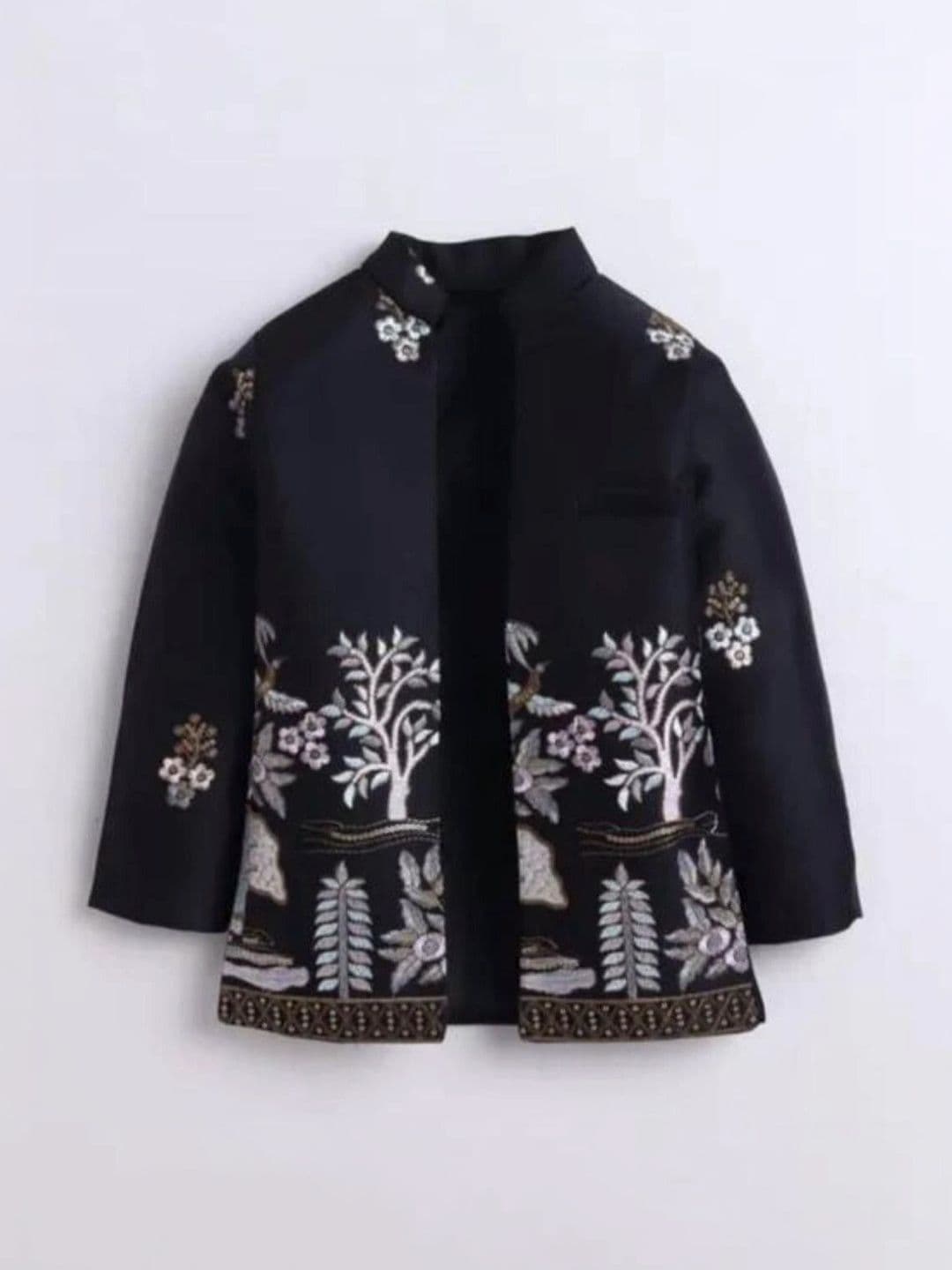 Elite Trend Traders Boys Embroidered Mandarin Collar Neck Sherwani thumbnail 3