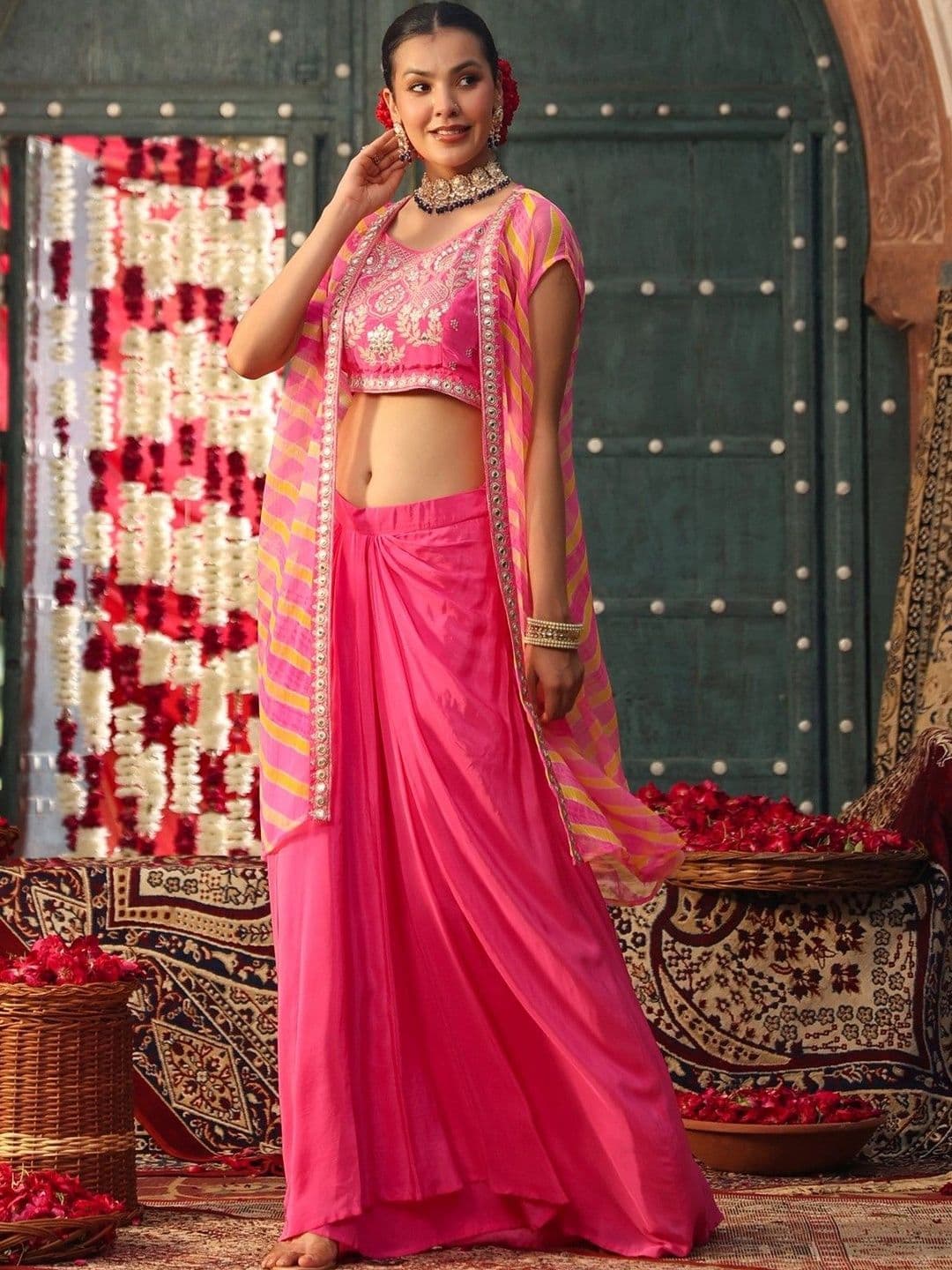 SCAKHI Embroidered Ready to Wear Lehenga & thumbnail 4