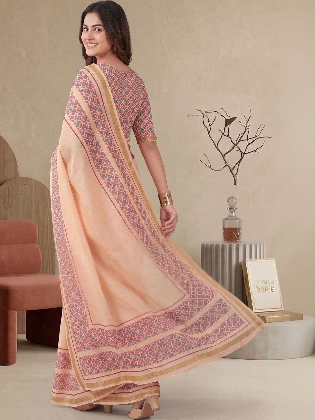 elora Fusion Chanderi Saree thumbnail 4