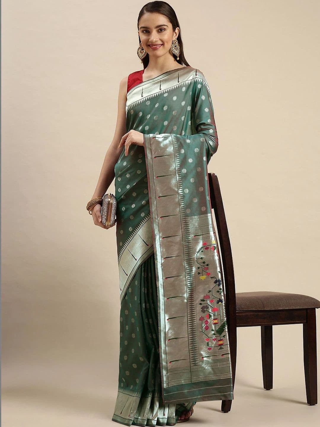 KALINI Woven Design Zari Art Silk Paithani Saree - view 1