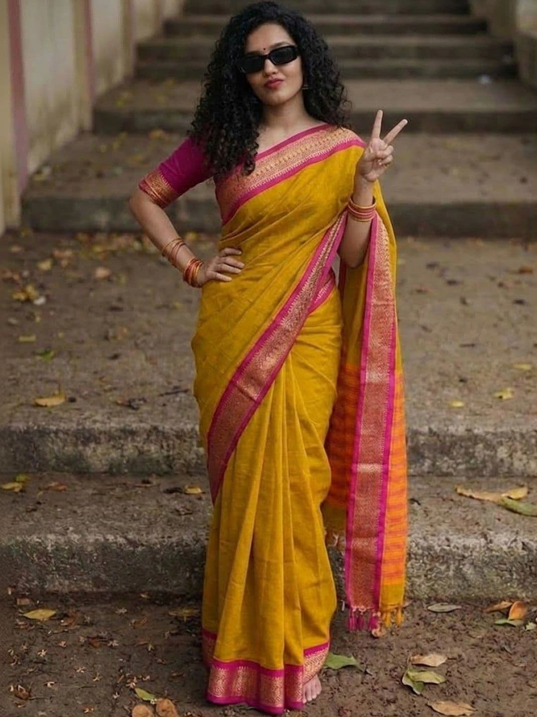 ALPENIKA Striped Zari Art Silk Mysore Silk Saree - view 1