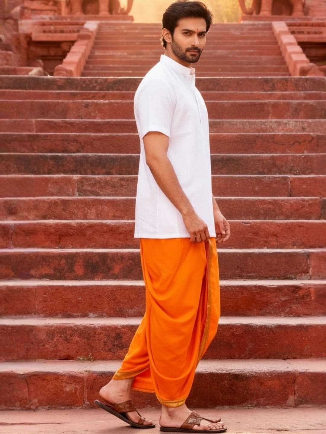 Banarasi Poshak Men Silk Dhoti Dhotis thumbnail 4