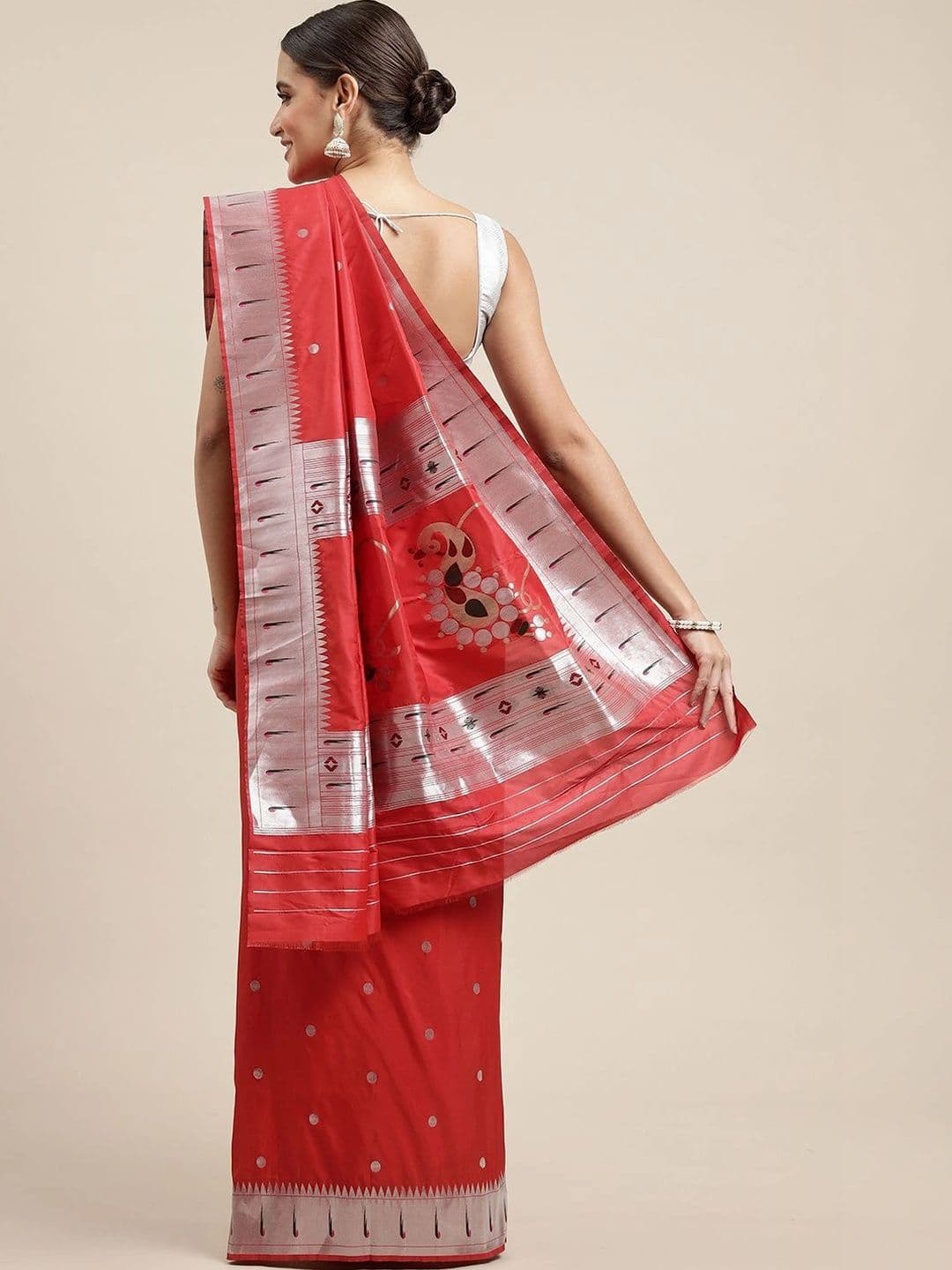 KALINI Woven Design Zari Art Silk Paithani Saree thumbnail 7