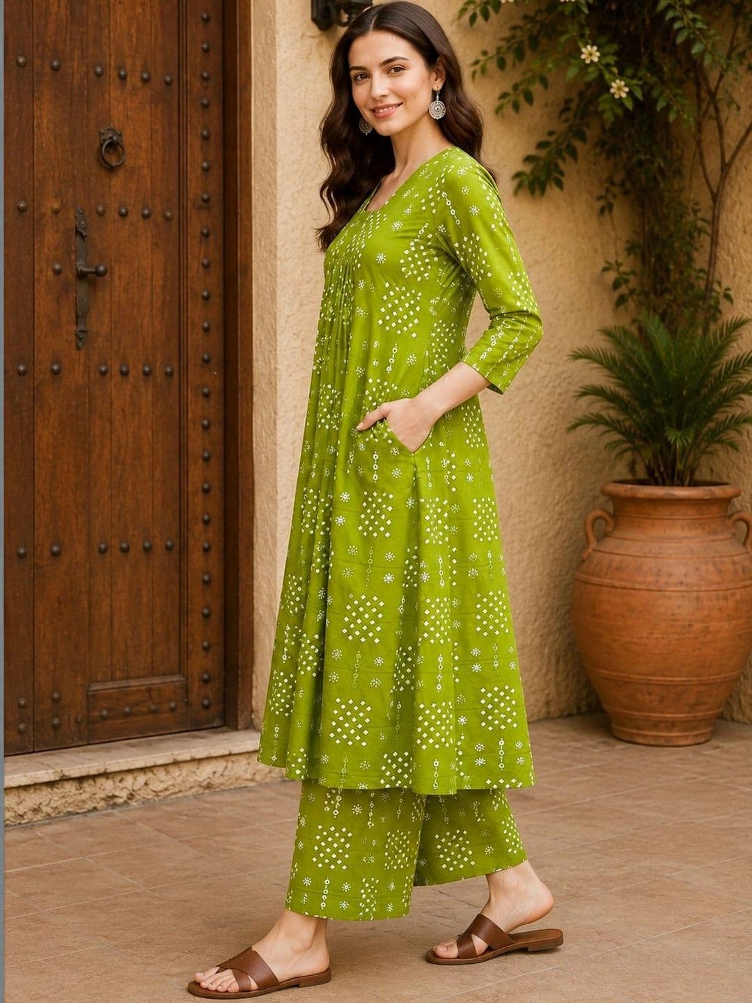 NEW ETHNIC 4 YOU Women Ethnic Motifs Printed Empire Kurta with Palazzos thumbnail 5