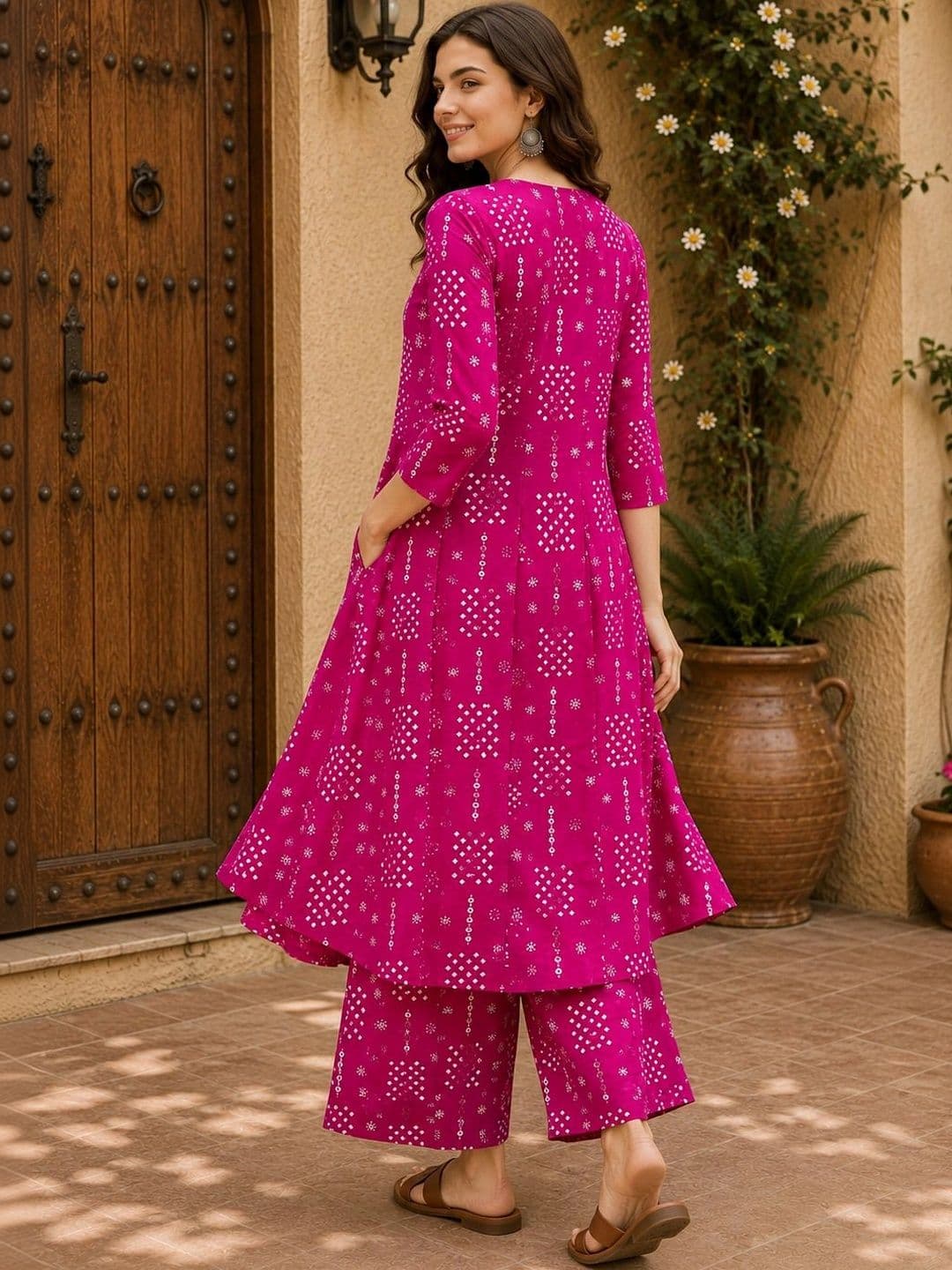 NEW ETHNIC 4 YOU Women Printed Regular Kurta with Palazzos thumbnail 6