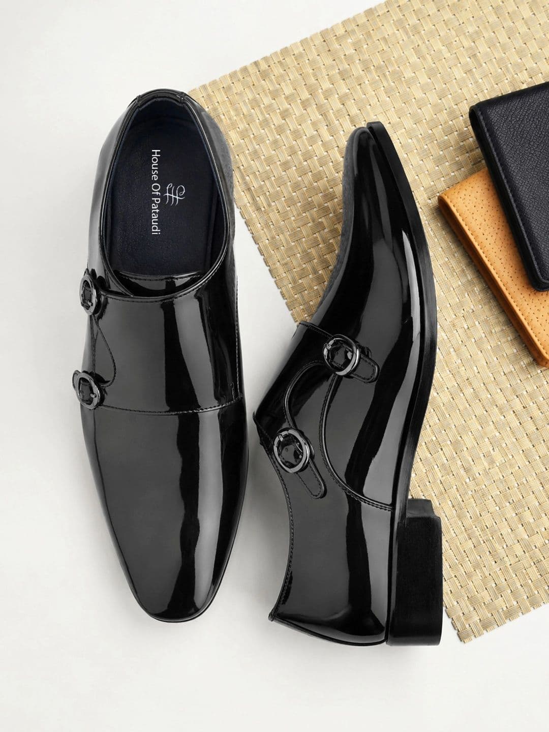 House of Pataudi Men Pointed Toe Buckle Formal Monks - view 1