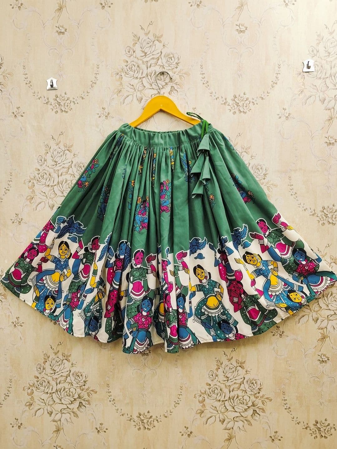 KALINI Girls Printed Kalamkari Ready to Wear Lehenga & Blouse With Dupatta thumbnail 5