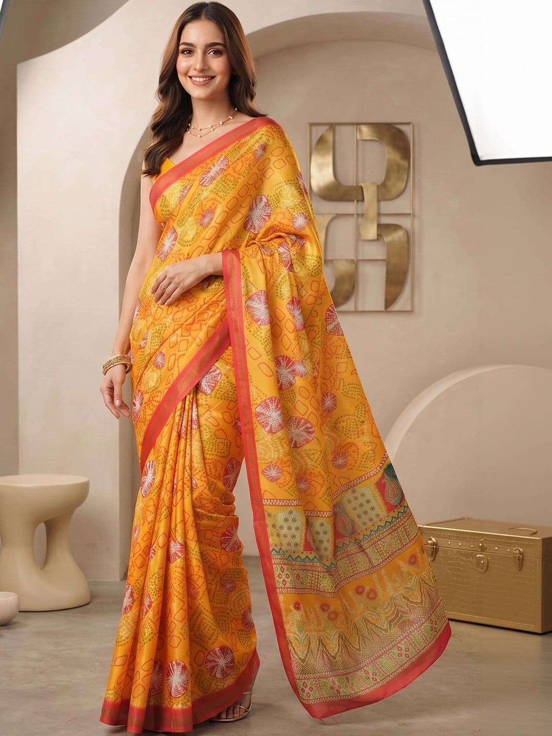 elora Floral Fusion Saree - view 1