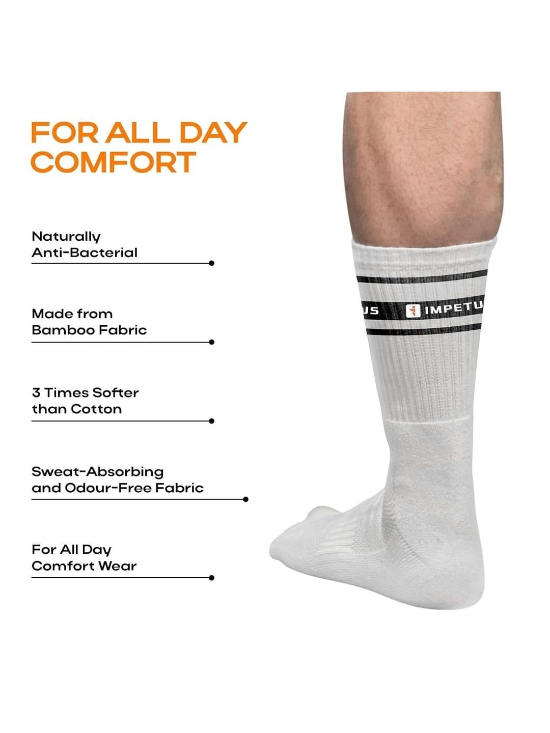 IMPETUS Men Pack of 3 Striped Calf Length Socks thumbnail 2