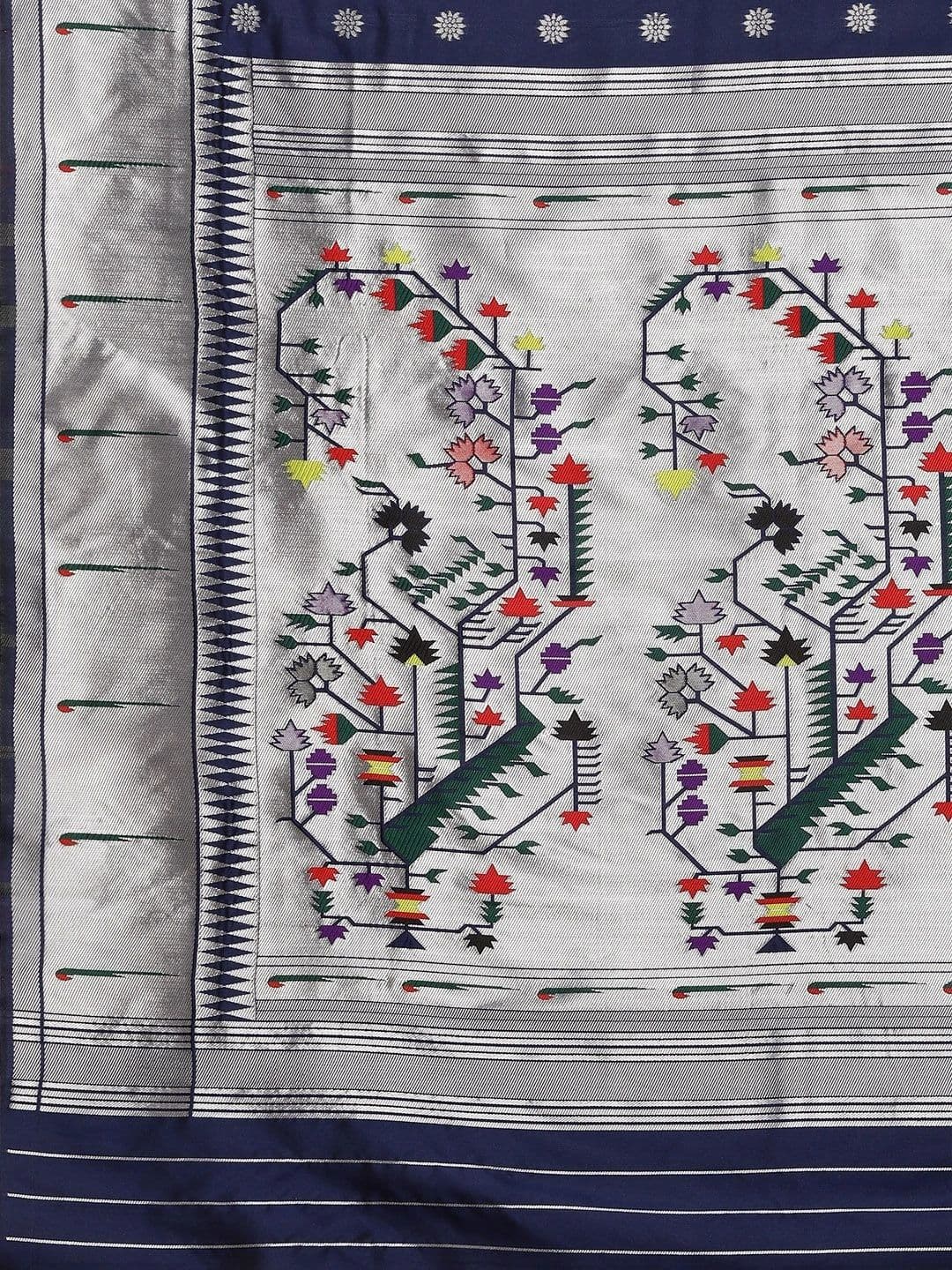 KALINI Women Woven Design Zari Art Silk Paithani Saree thumbnail 6