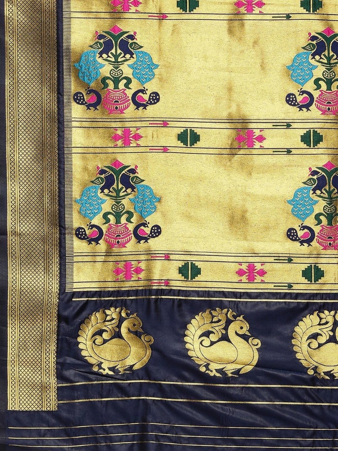 KALINI Woven Design Zari Art Silk Paithani Saree thumbnail 6