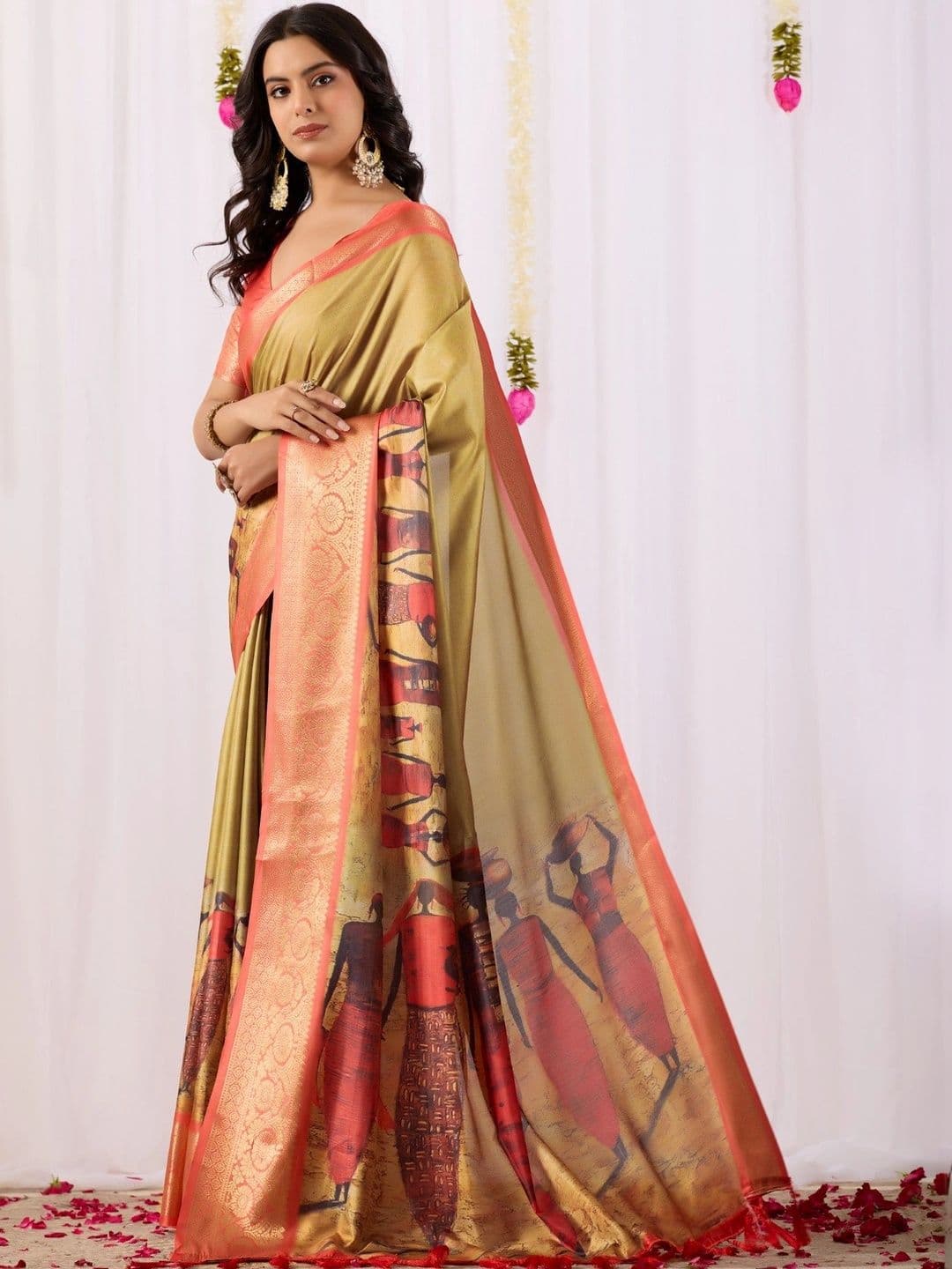 DIVASTRI Warli Zari Silk Blend Designer Saree thumbnail 5