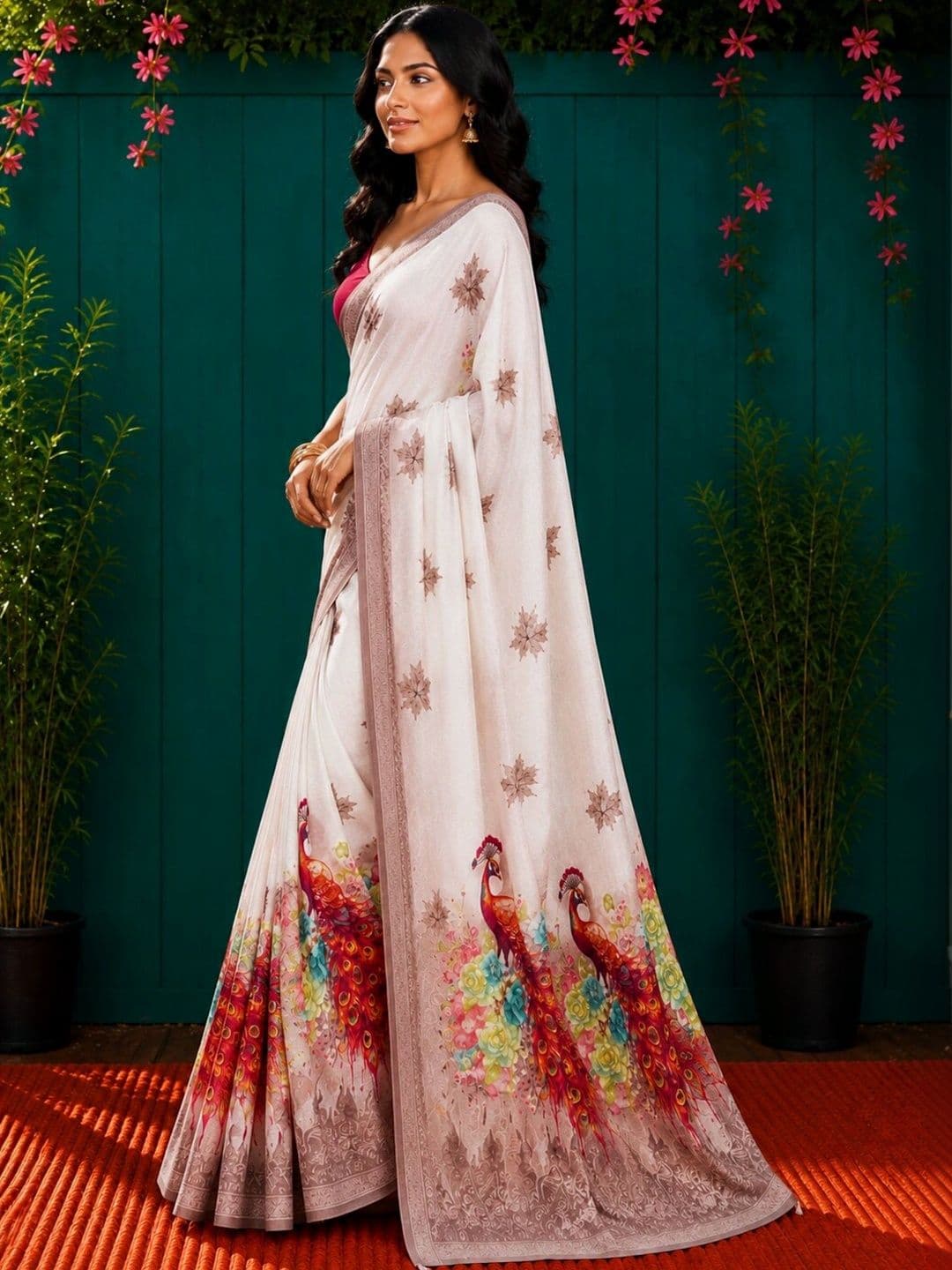 Anouk Women Art Silk Designer Saree thumbnail 3