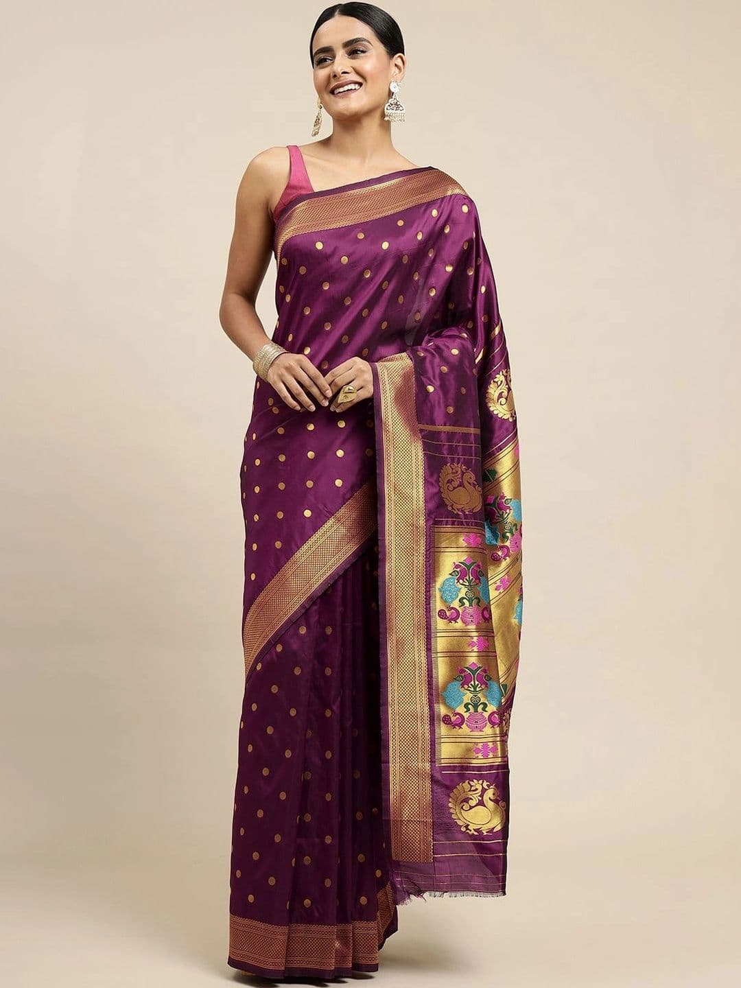 KALINI Woven Design Zari Art Silk Paithani Saree - view 1
