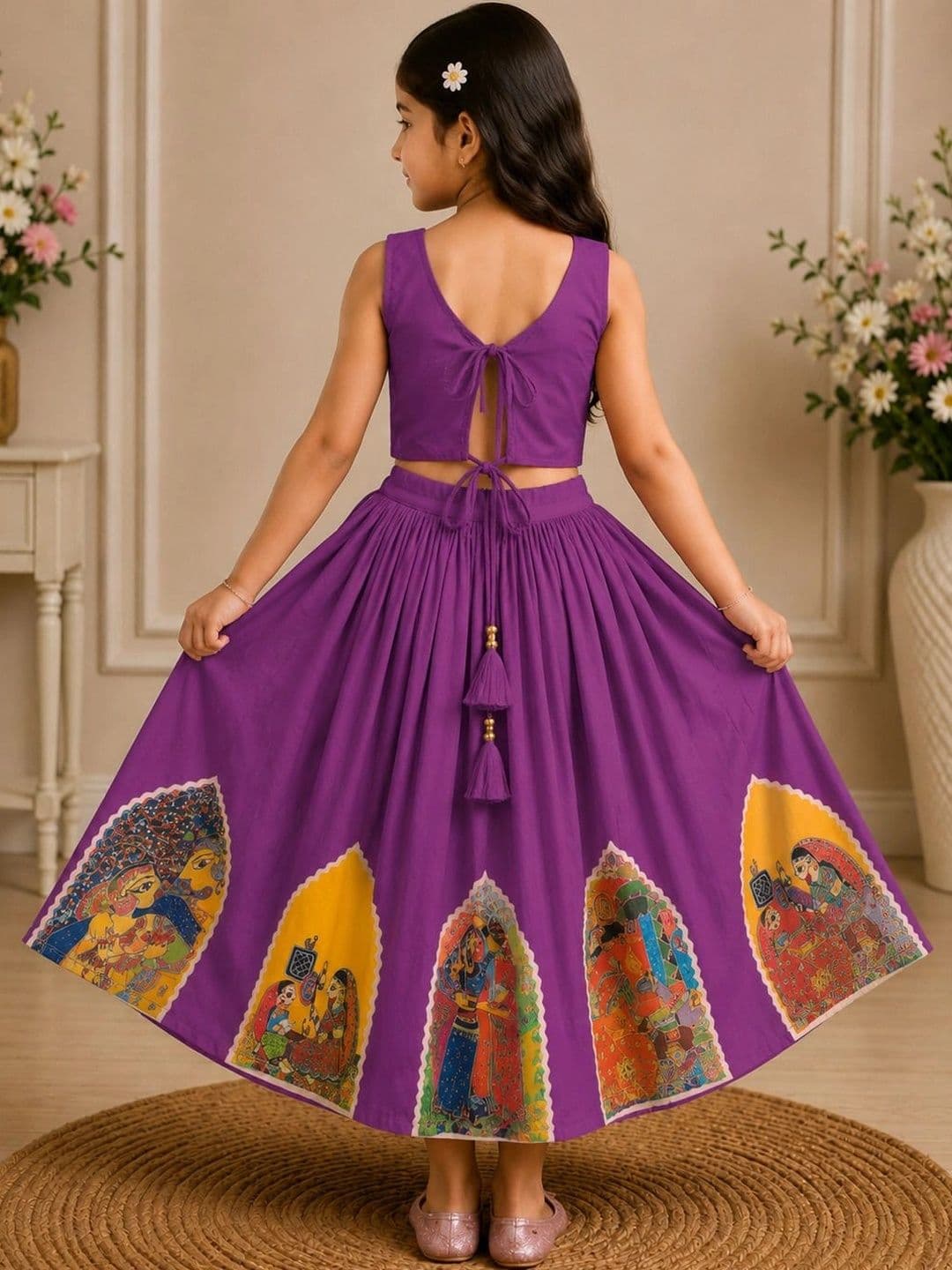 KALINI Girls Printed Ready to Wear Lehenga & thumbnail 4