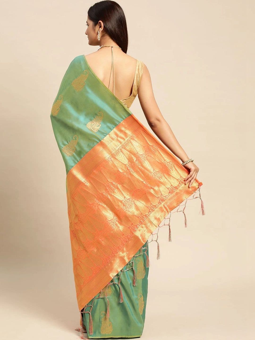 Dhaaga Ghar Women Woven Design Zari Art Silk Banarasi Saree thumbnail 5