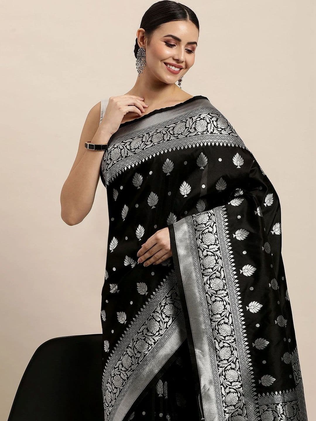 KALINI Woven Design Zari Art Silk Banarasi Saree thumbnail 4