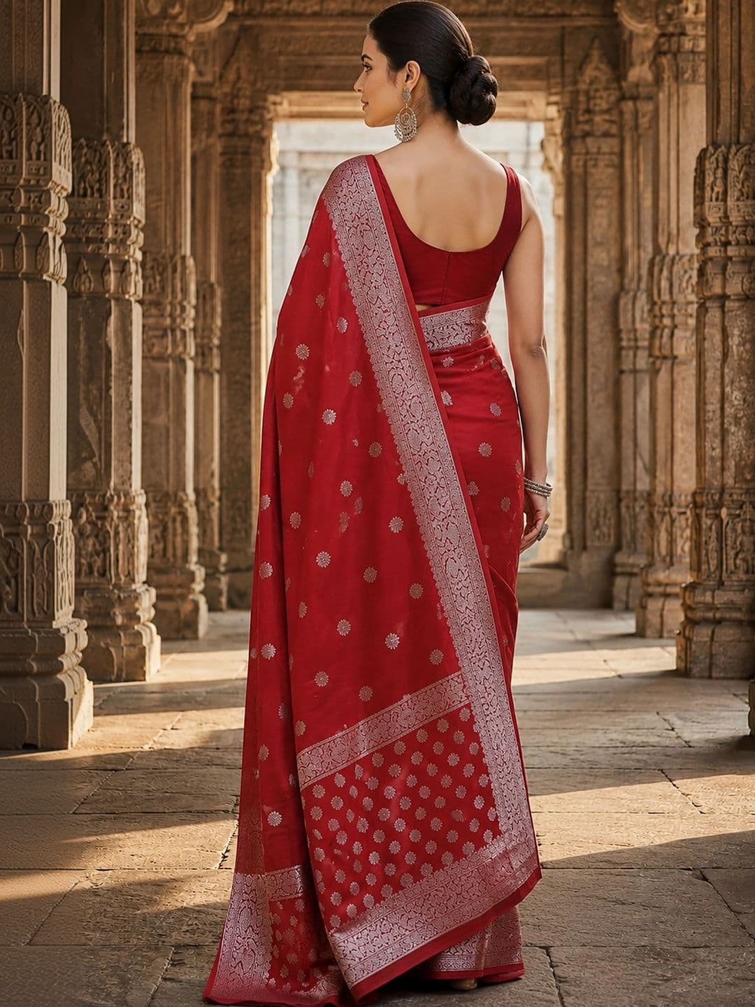Mitera Woven Design Silk Blend Designer Banarasi Saree thumbnail 2