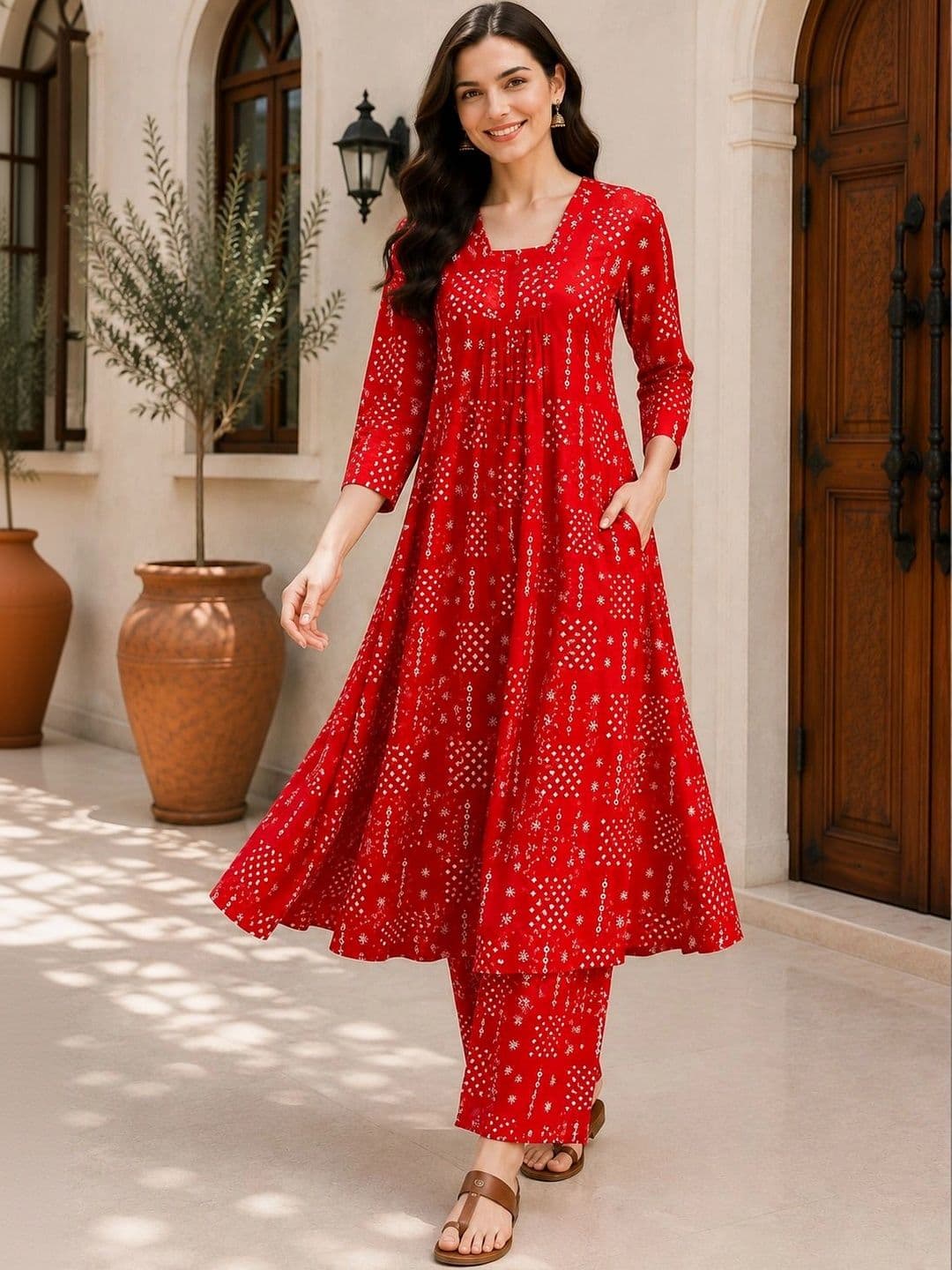DSK STUDIO Women Ethnic Motifs Printed Empire Kurta with Palazzos - view 1