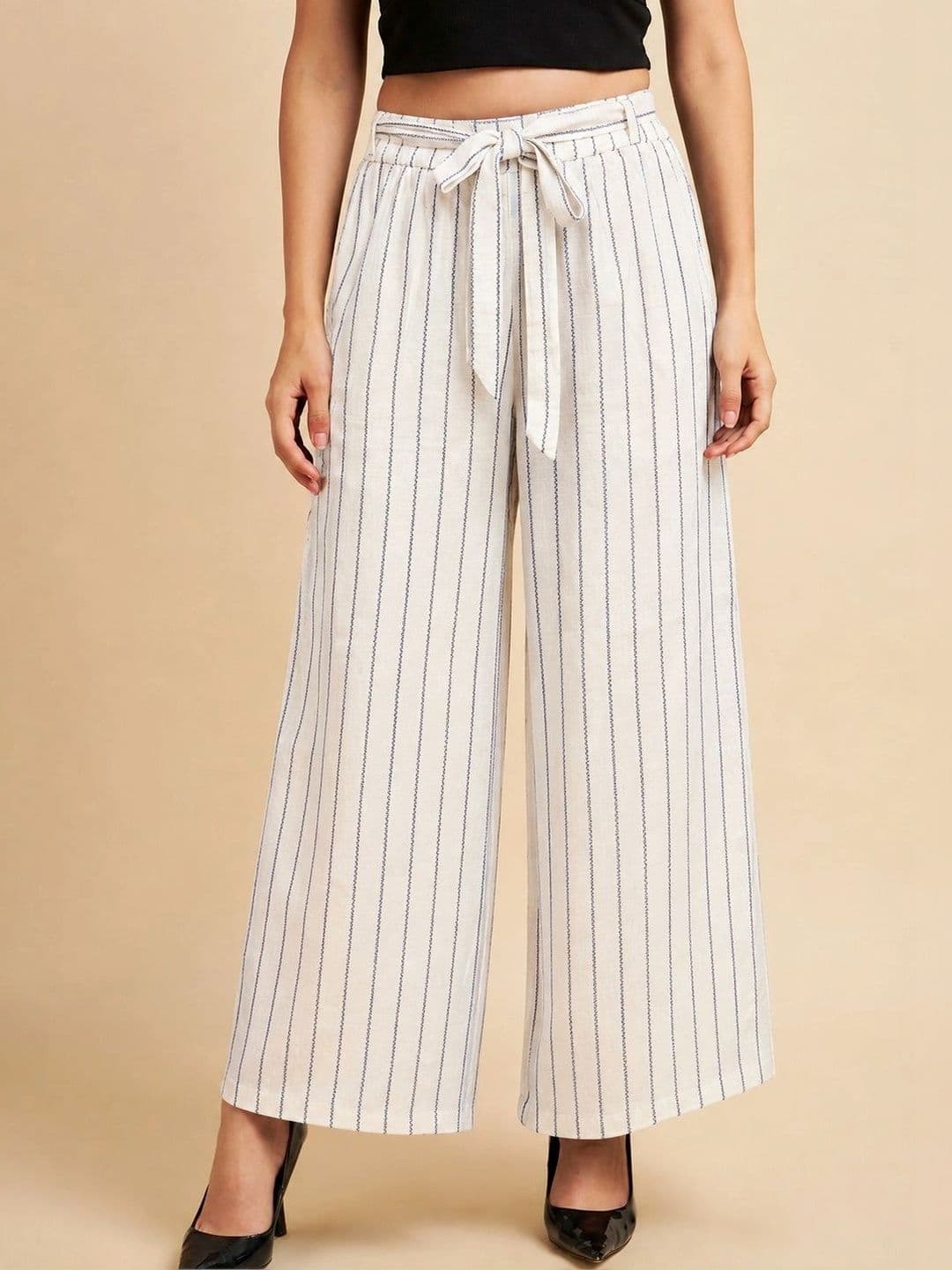 Azira Women Striped Palazzos - view 1