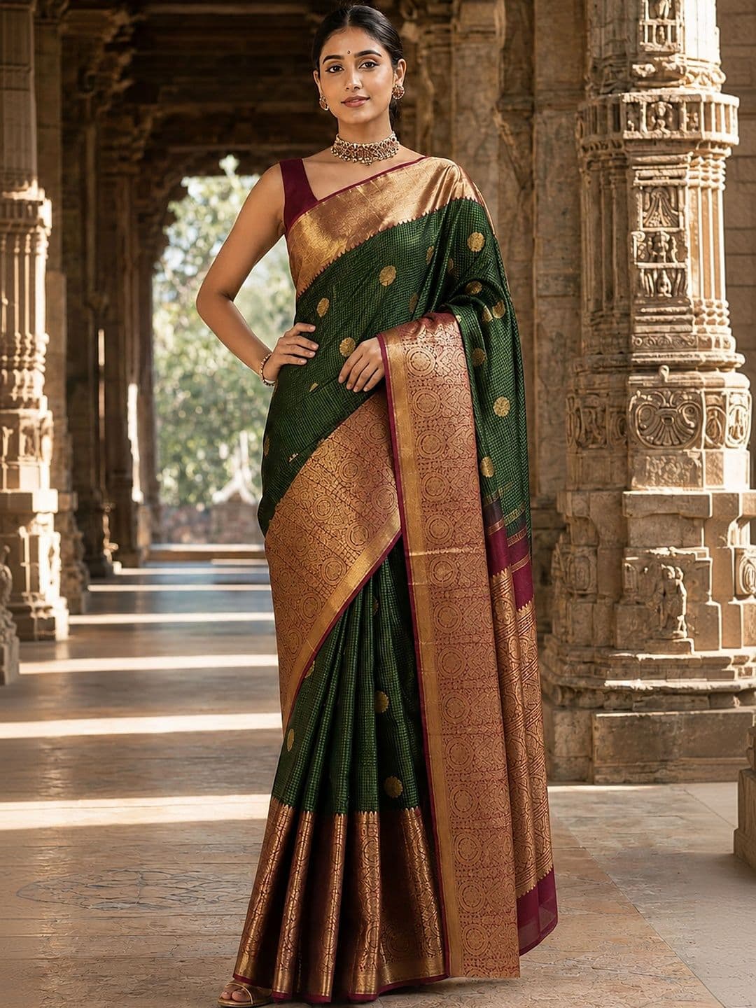 Mitera Woven Design Zari Silk Blend Designer Banarasi Saree thumbnail 2