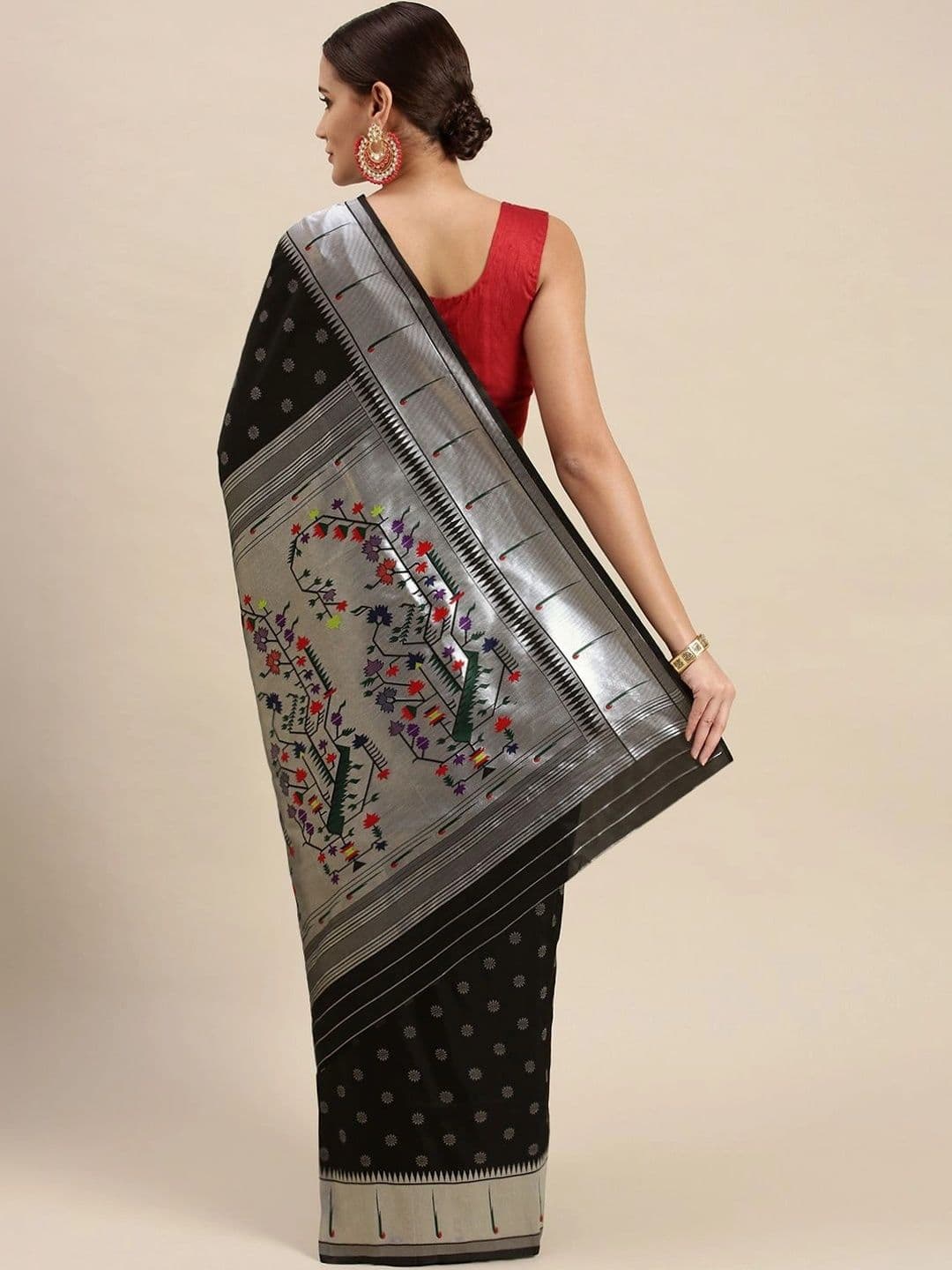 KALINI Woven Design Zari Art Silk Paithani Saree thumbnail 6