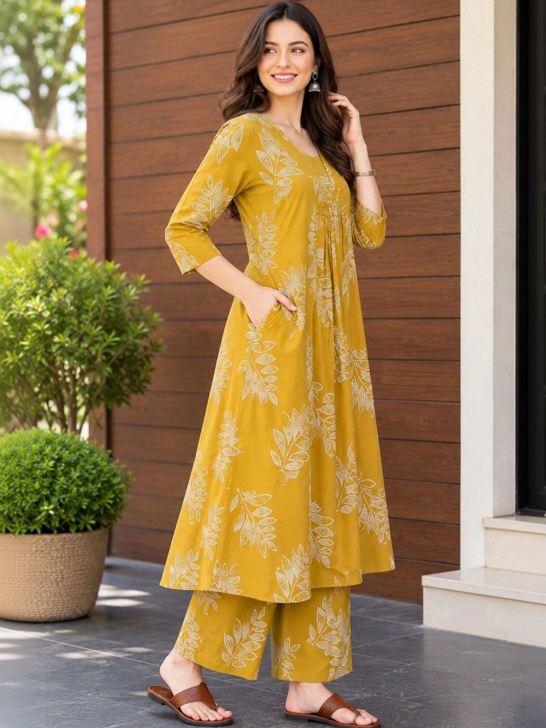 DSK STUDIO Women Floral Printed Empire Kurta with Palazzos thumbnail 2
