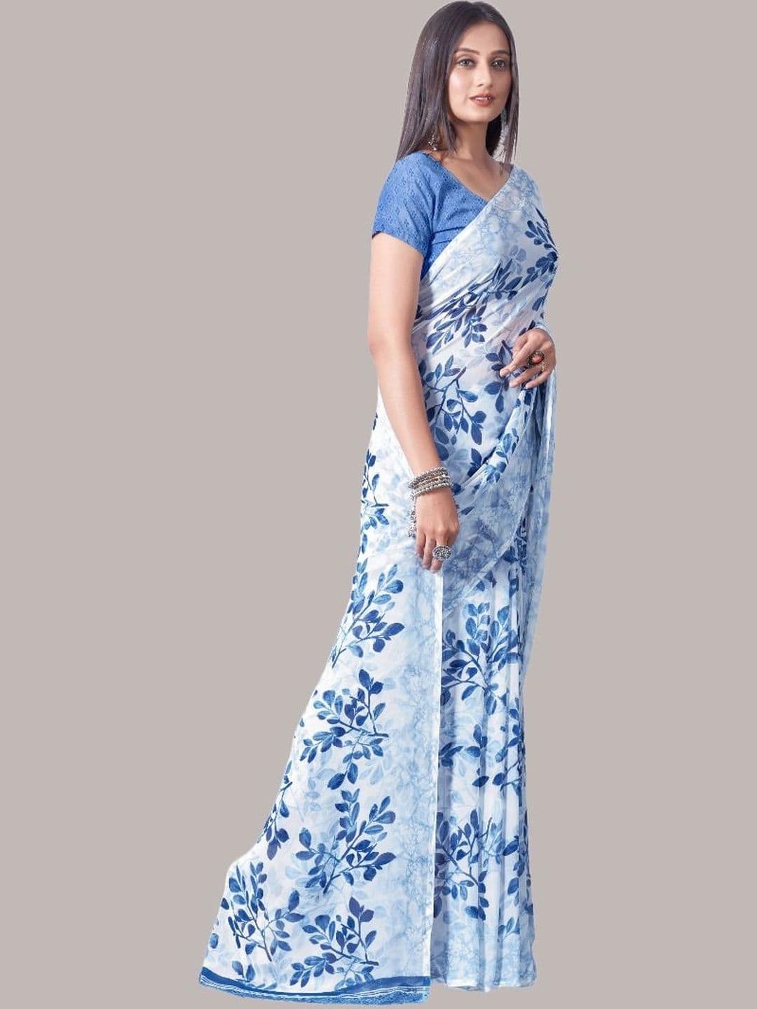 NARIVESH TRENDS Poly Georgette Saree thumbnail 3