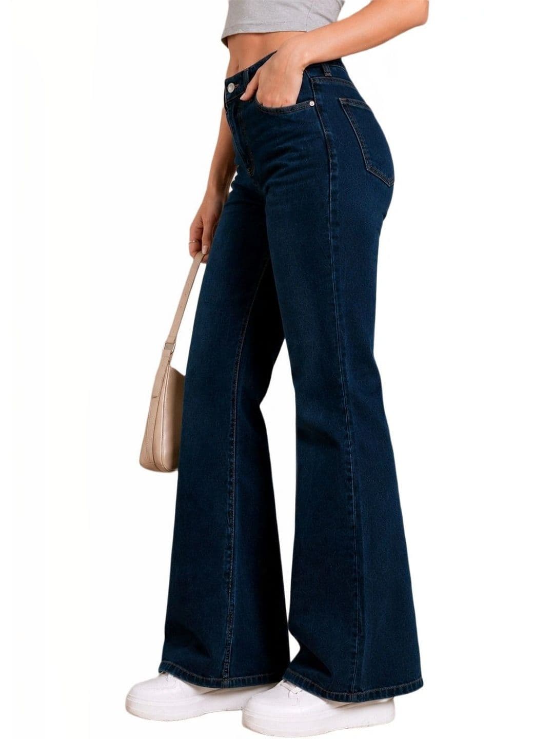 Mast & Harbour Women Comfort Wide Leg High-Rise Stretchable Jeans thumbnail 3