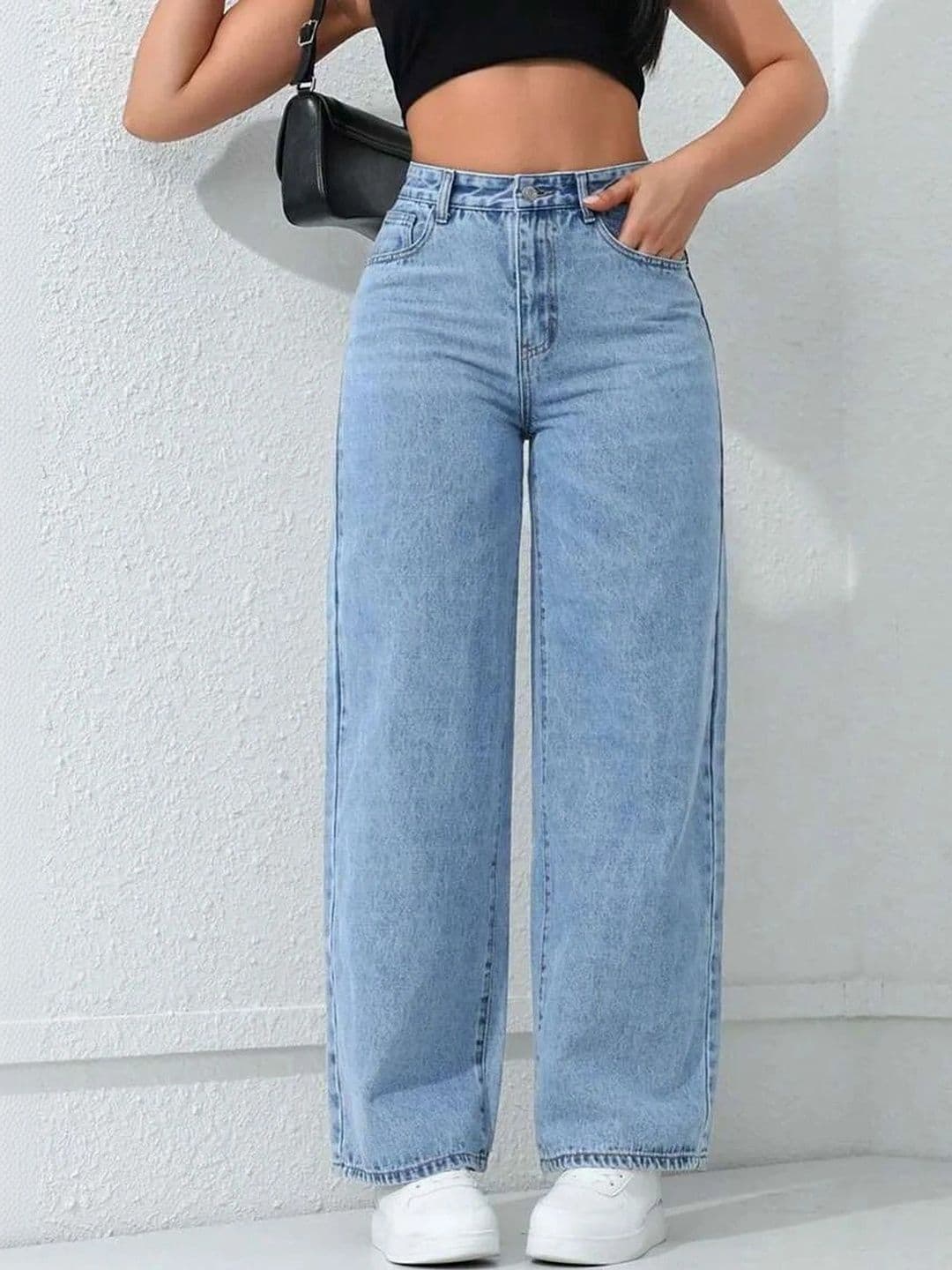 Mast & Harbour Women Comfort Wide Leg High-Rise Light Fade Stretchable Jeans - view 1