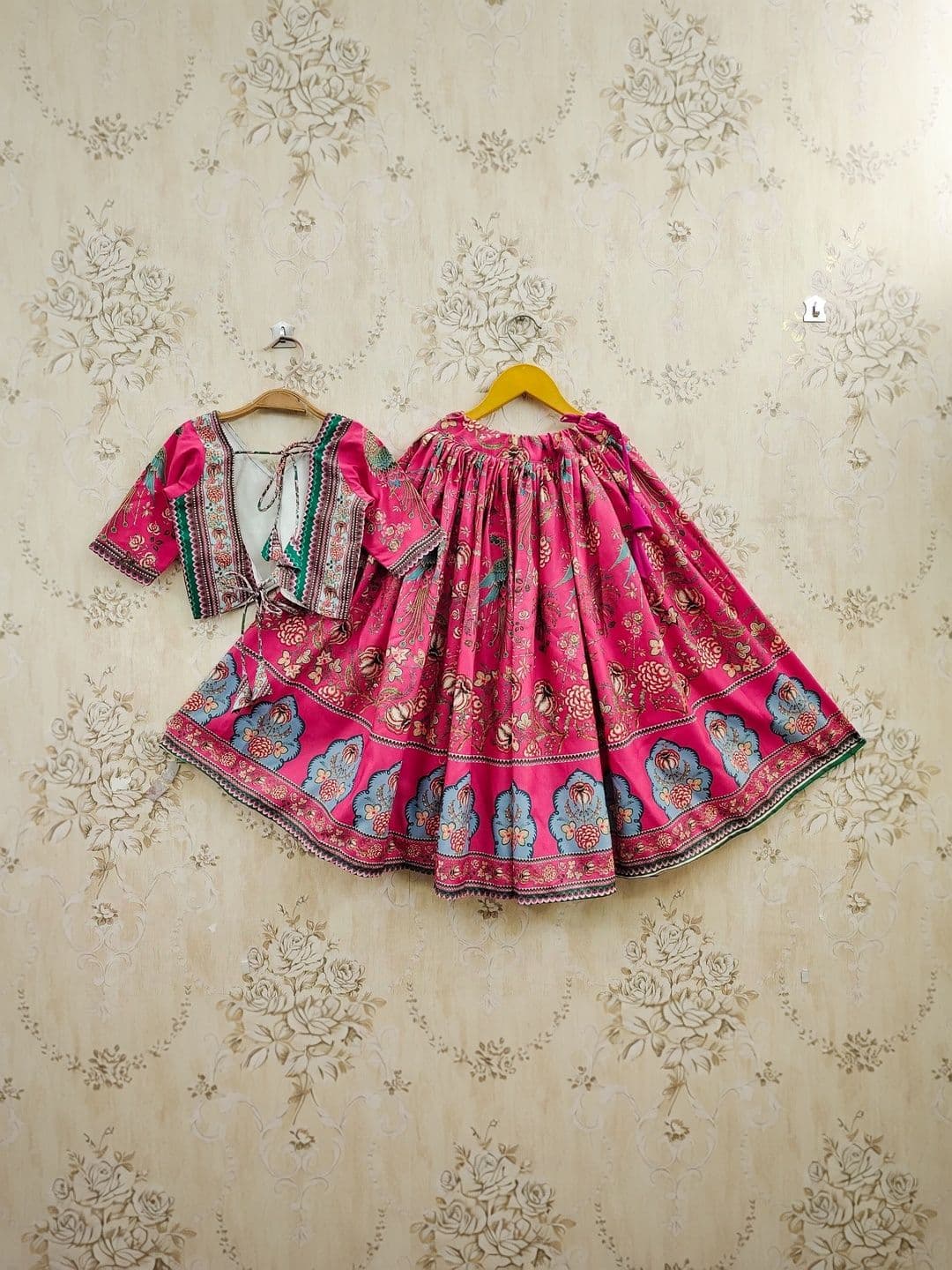 KALINI Girls Printed Block Print Ready to Wear Lehenga Set thumbnail 5