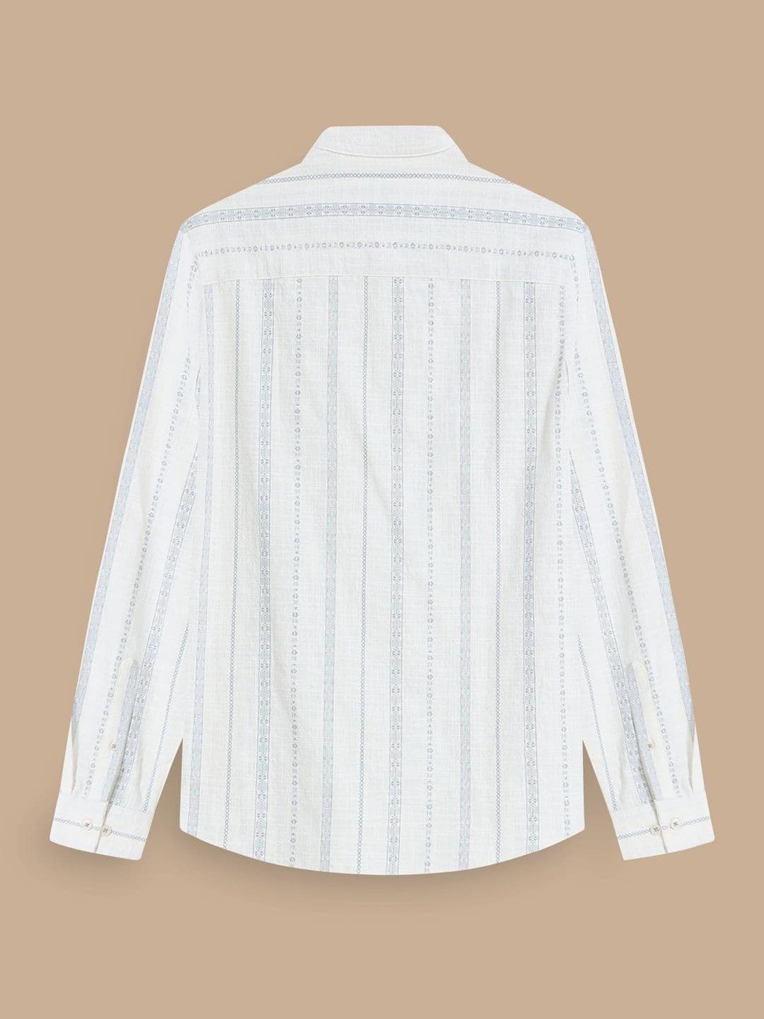 StitchX Men's Pure Cotton Striped Mandarin Collar Kurta Shirt thumbnail 6
