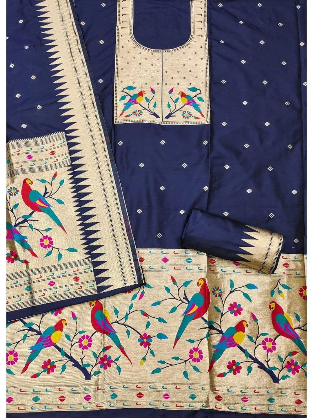 KALINI Pure Silk Unstitched Dress Material thumbnail 4