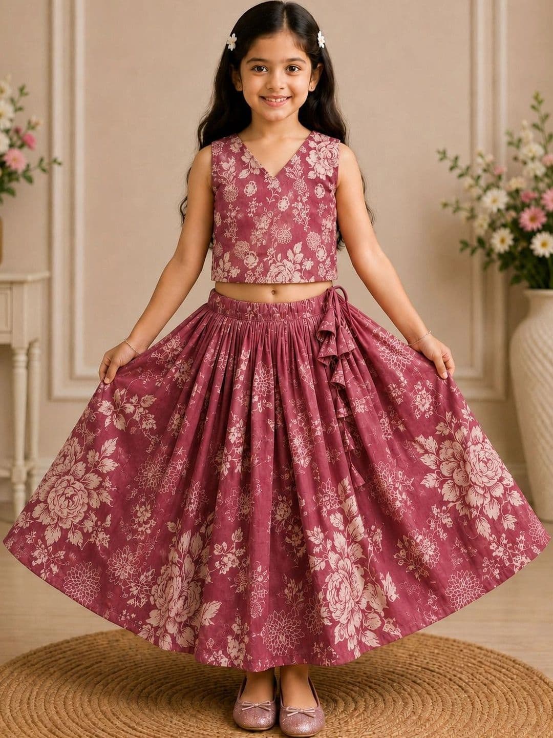 KALINI Girls Printed Ready to Wear Lehenga & - view 1