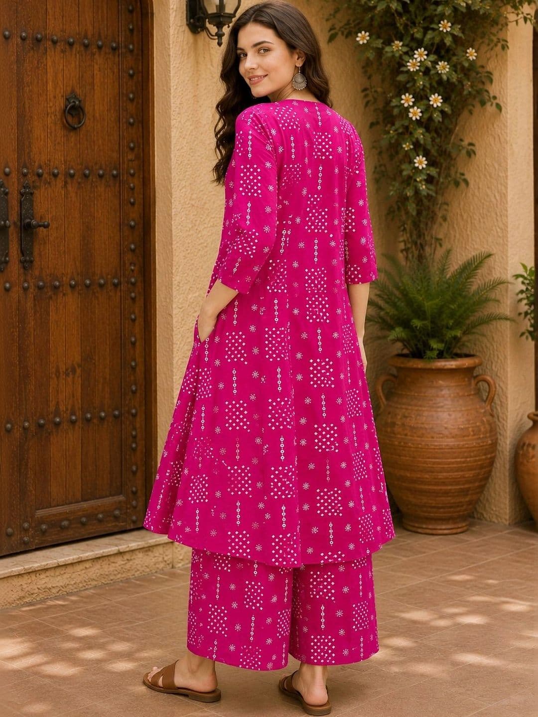 NEW ETHNIC 4 YOU Women Printed Regular Kurta with Palazzos thumbnail 2
