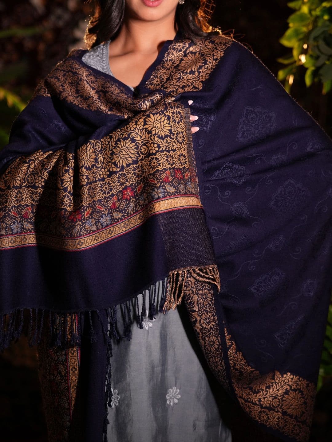 SHIFNEEN Women Ethnic Motifs Woven Design Acrylic Shawl thumbnail 3