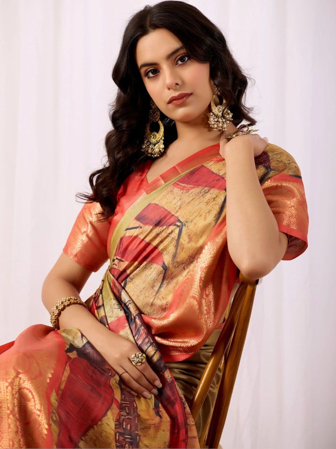 DIVASTRI Warli Zari Silk Blend Designer Saree thumbnail 4