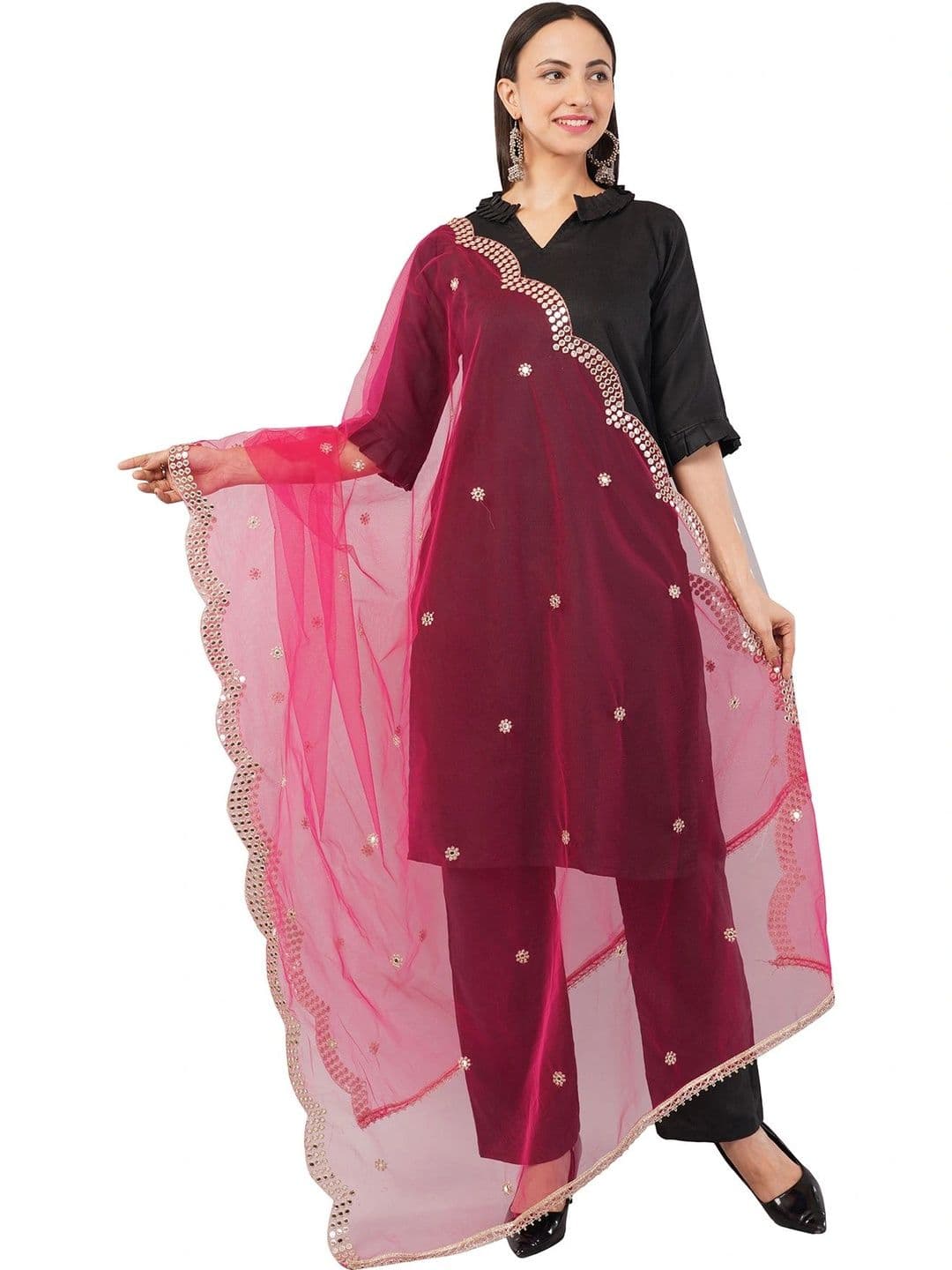 IVAARA Dupatta with Mirror Work - view 1