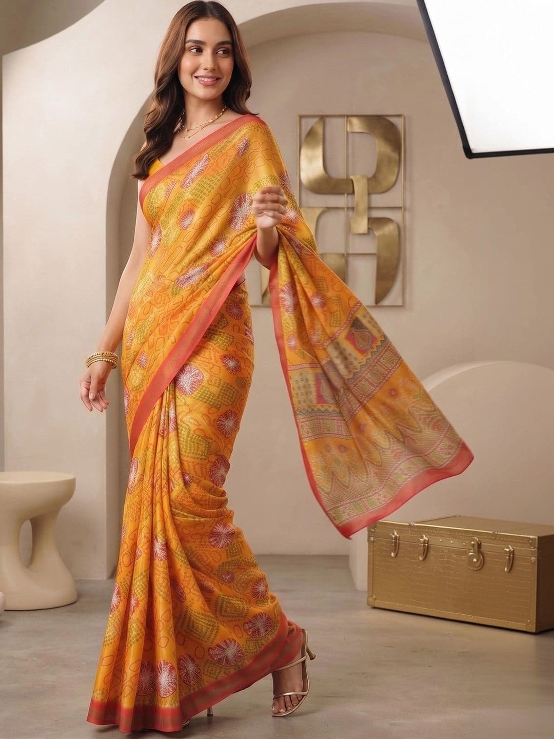 elora Floral Fusion Saree thumbnail 2