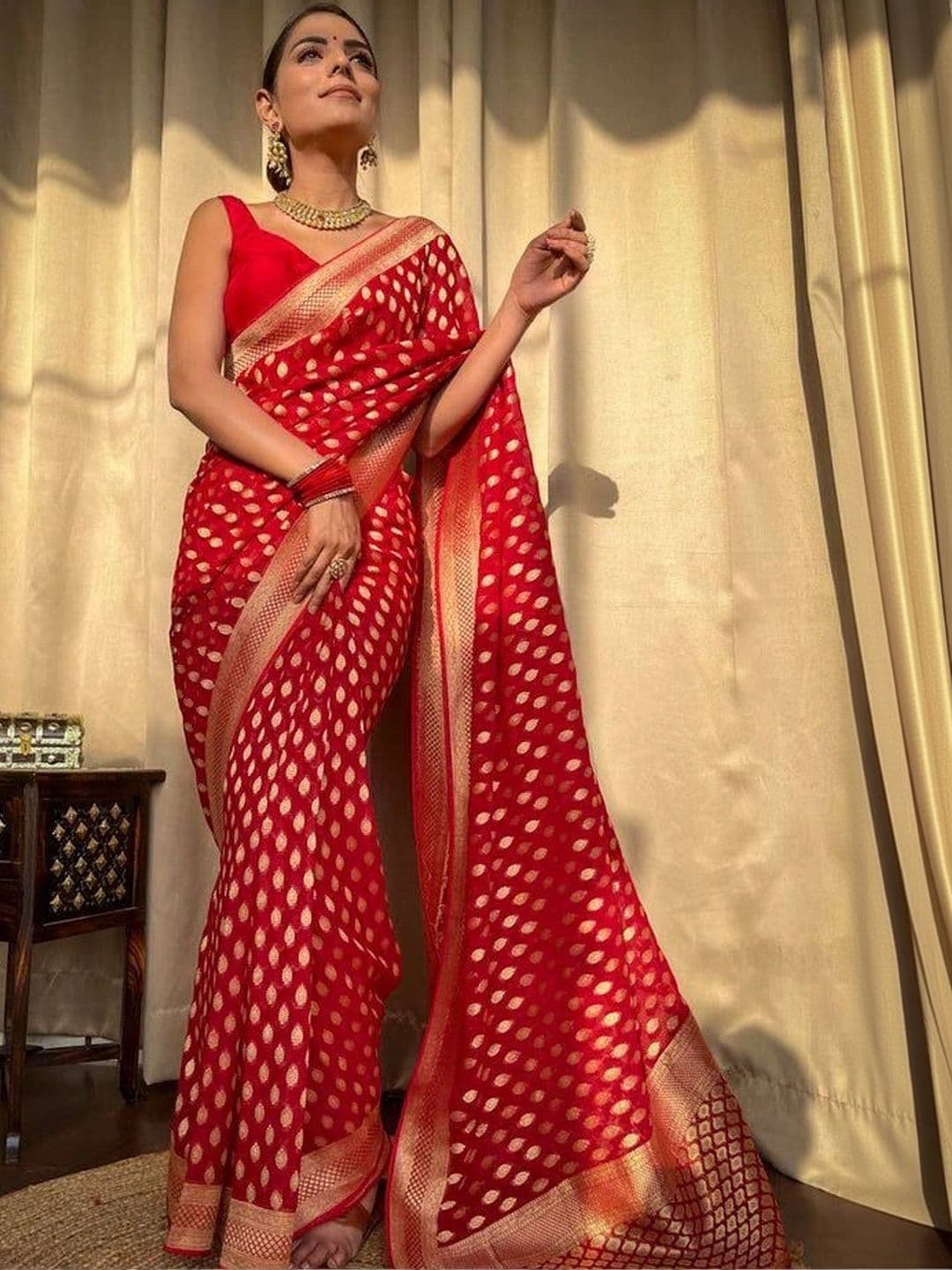 NARIVESH TRENDS Zari Silk Cotton Saree - view 1
