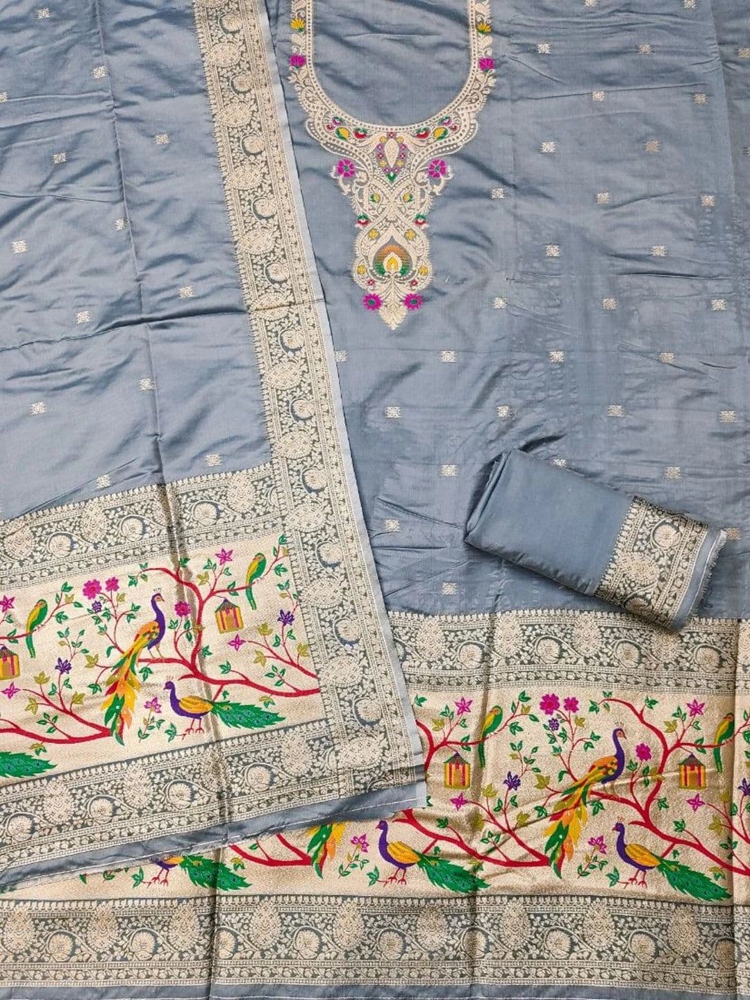Dhaaga Ghar Pure Silk Unstitched Dress Material thumbnail 2
