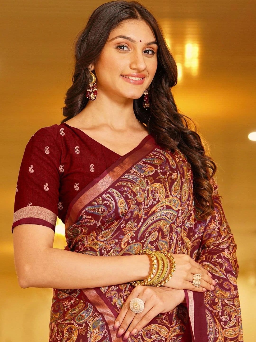 NARIVESH TRENDS Paisley Saree thumbnail 3