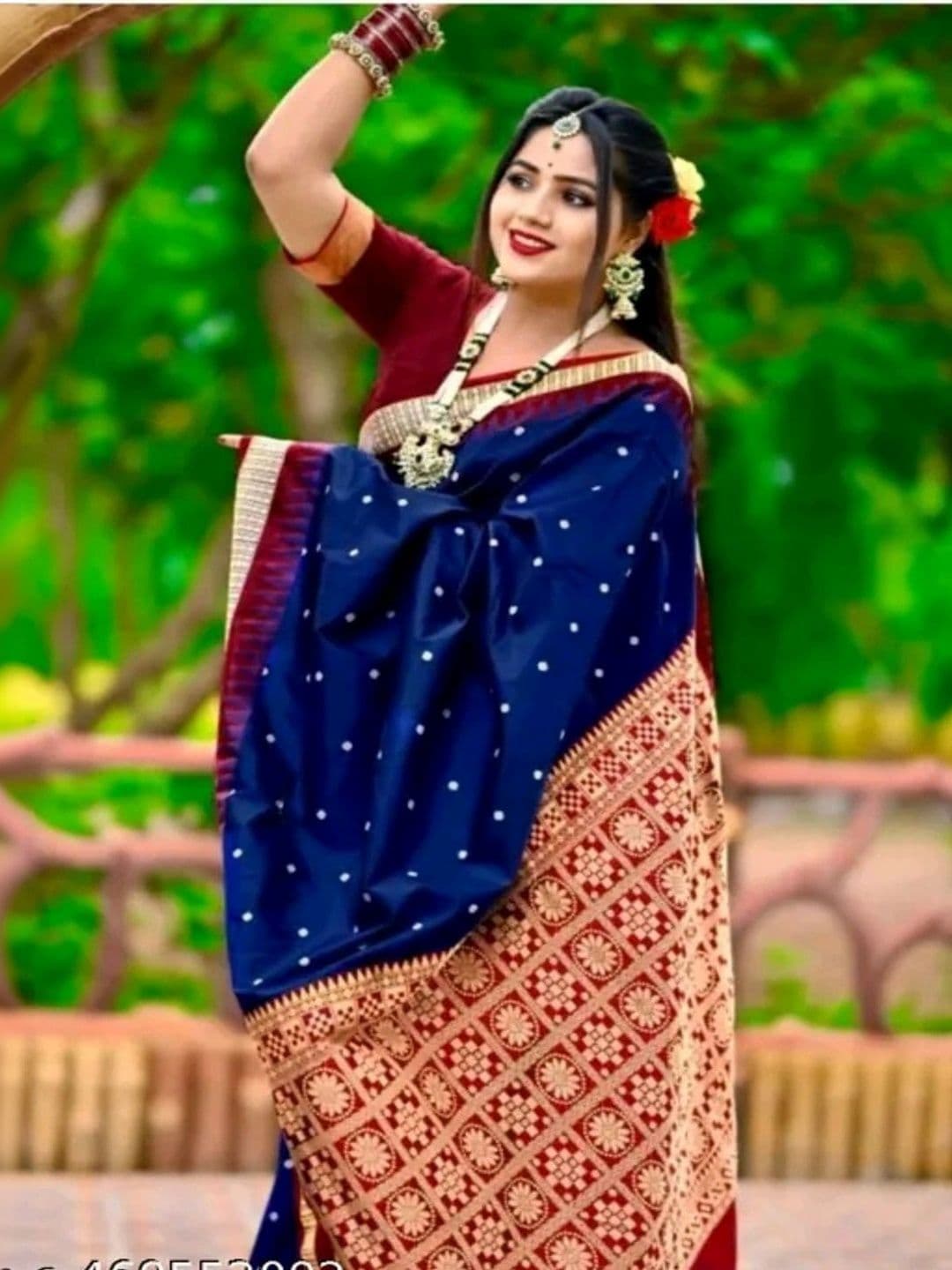 SHOPSILK Zari Art Silk Sambalpuri Saree thumbnail 2