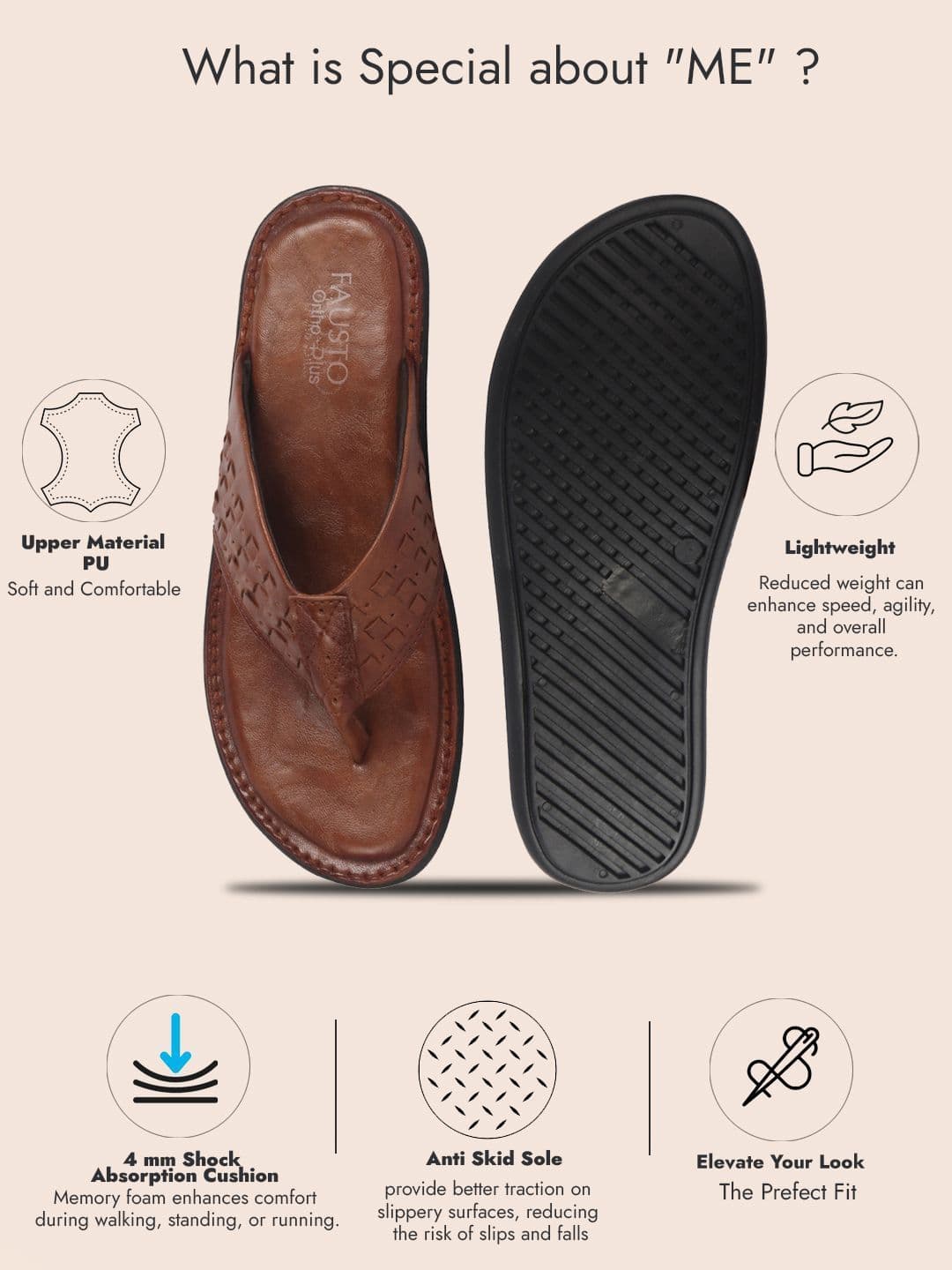 FAUSTO Men Ortho Comfort Sandals thumbnail 3