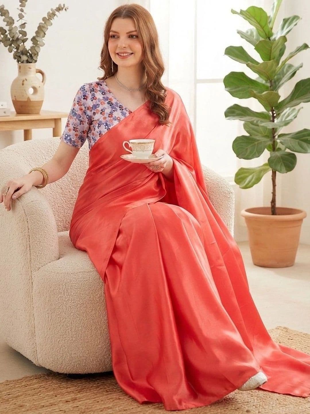 HERE&NOW Satin Saree thumbnail 2