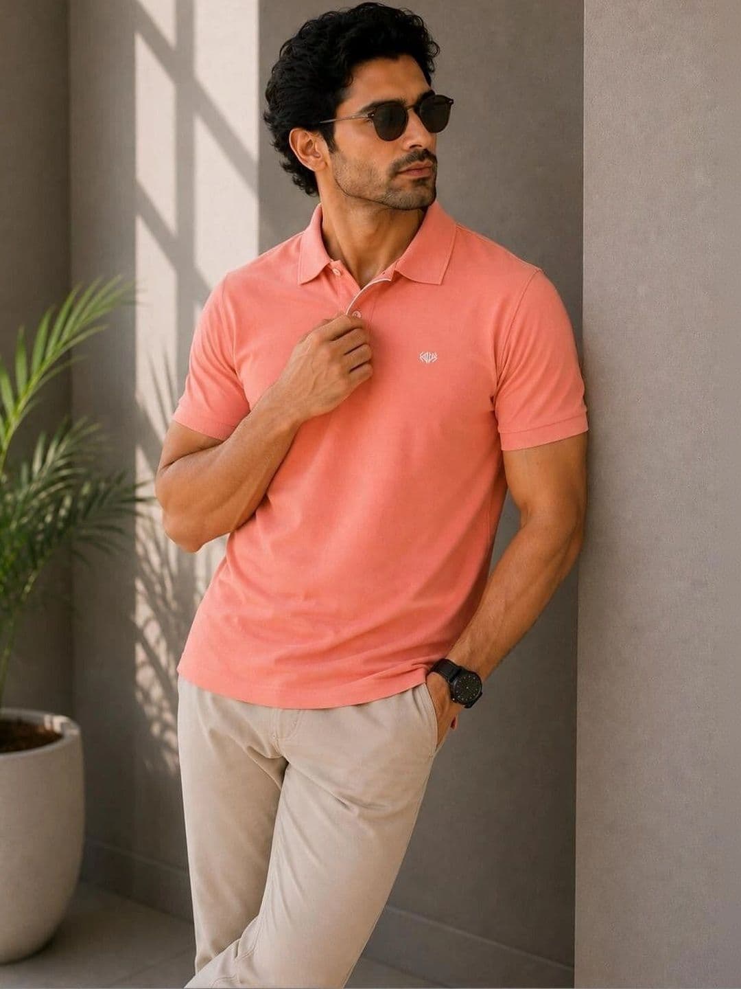 VELDEER Men Brand Logo Polo Collar T-shirt thumbnail 4