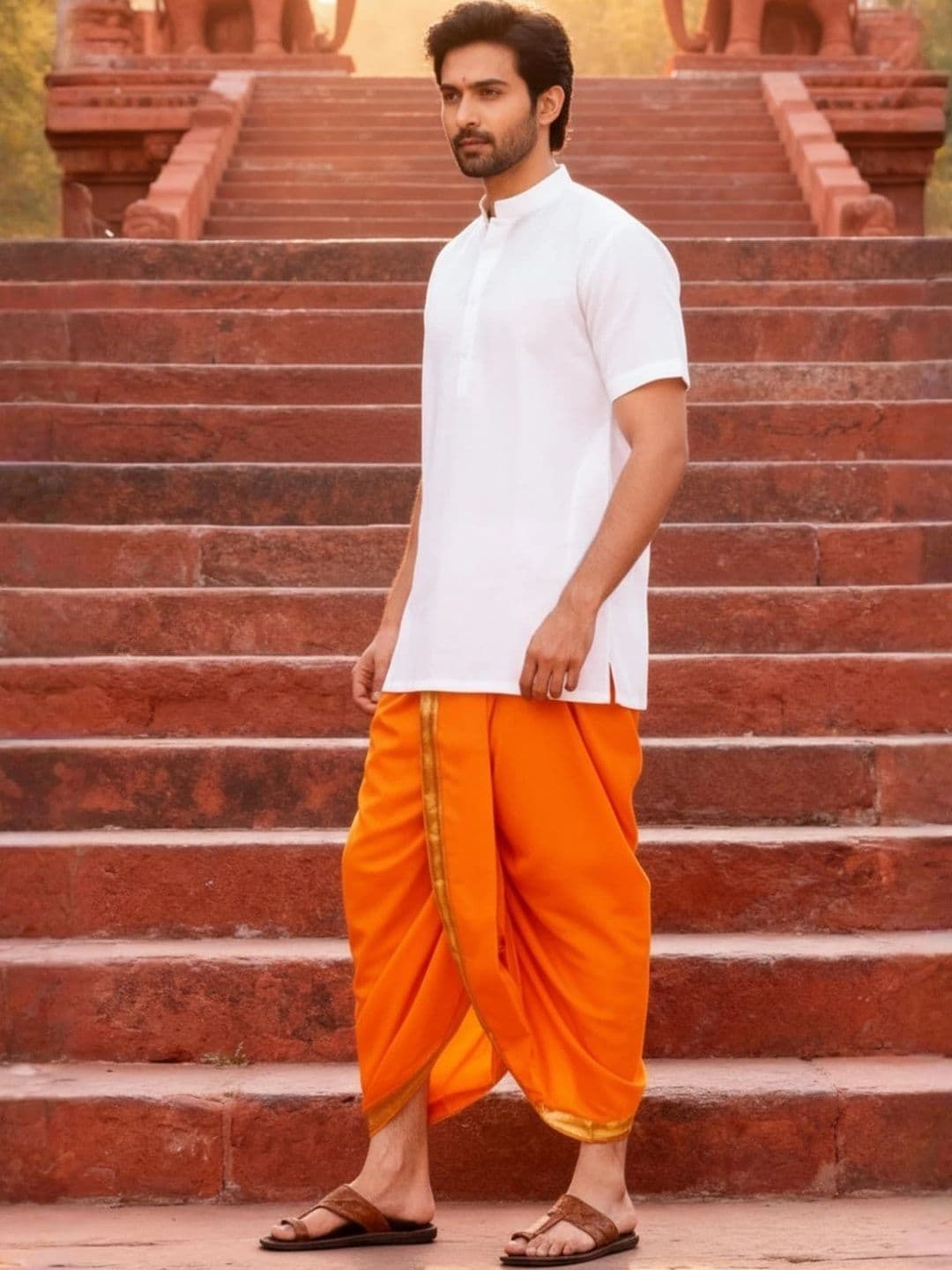 Banarasi Poshak Men Silk Dhoti Dhotis thumbnail 2